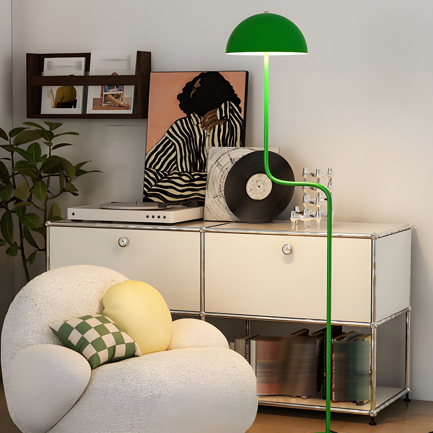 Verdant Arc Floor Lamp With LED Light - Contemporary Design