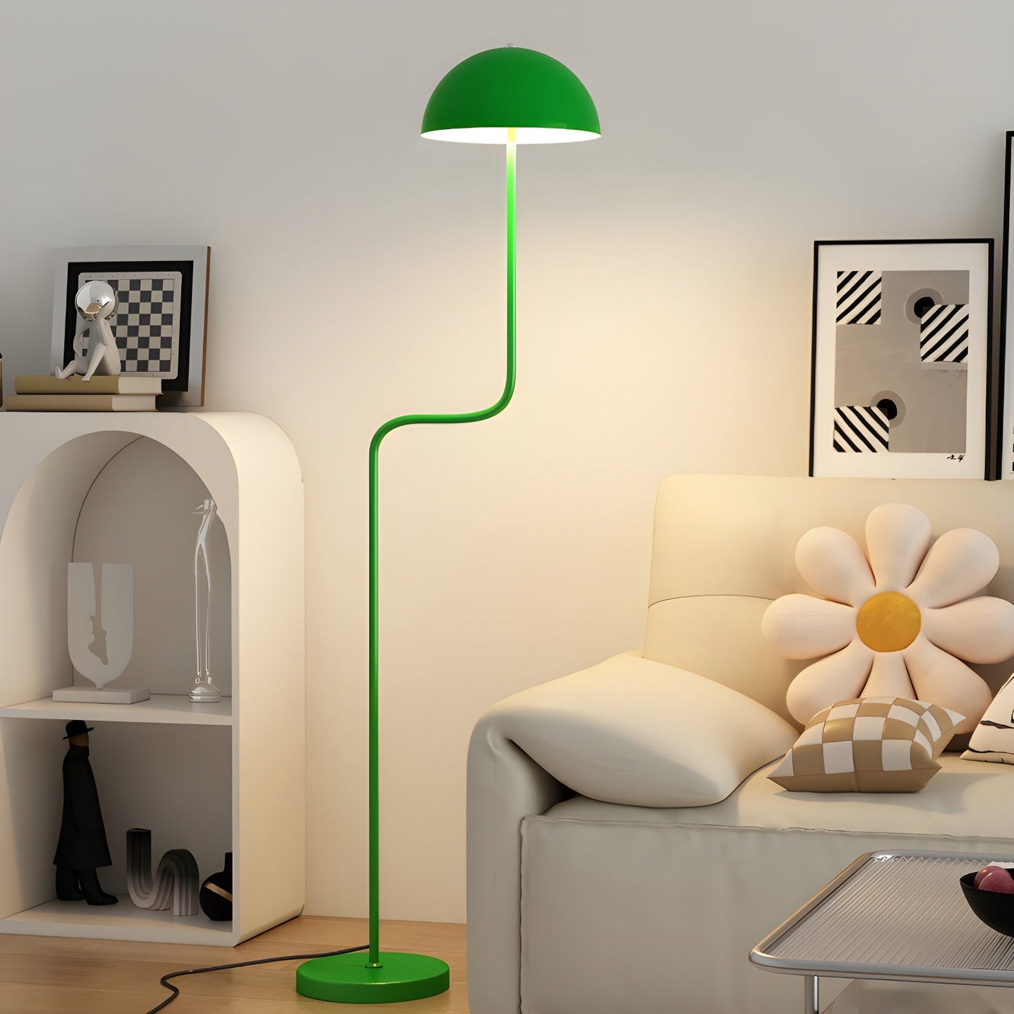 Verdant Arc Floor Lamp With LED Light - Contemporary Design