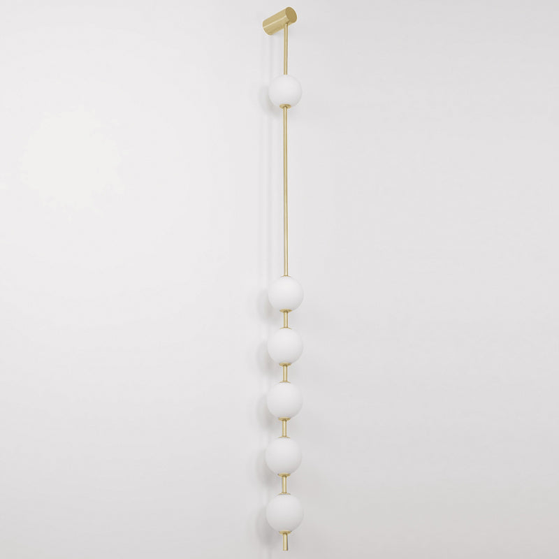Vertical Balls Wall Lamp - LED Brass Sconce for Indoor Use
