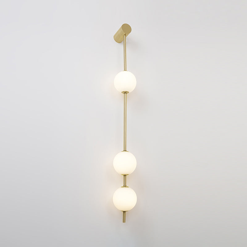 Vertical Balls Wall Lamp - LED Brass Sconce for Indoor Use