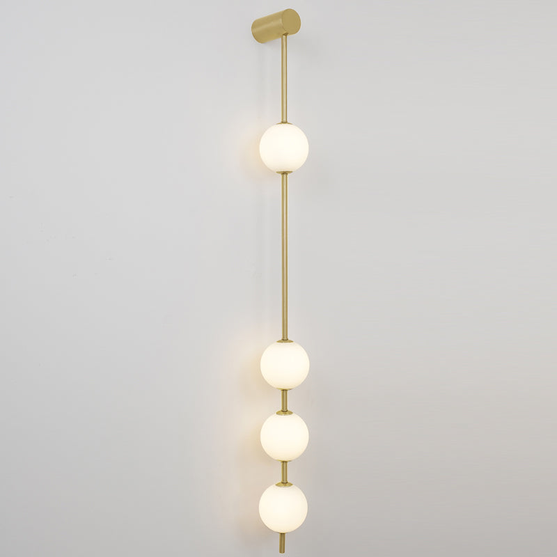 Vertical Balls Wall Lamp - LED Brass Sconce for Indoor Use