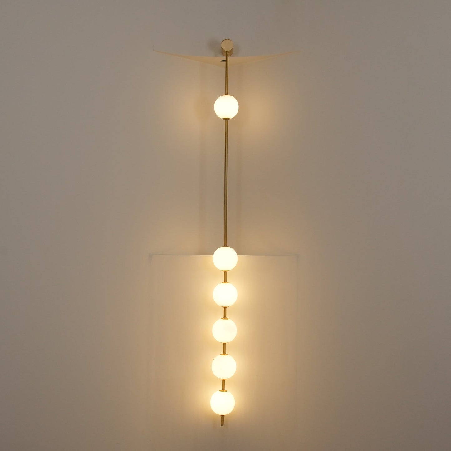 Vertical Balls Wall Lamp - LED Brass Sconce for Indoor Use