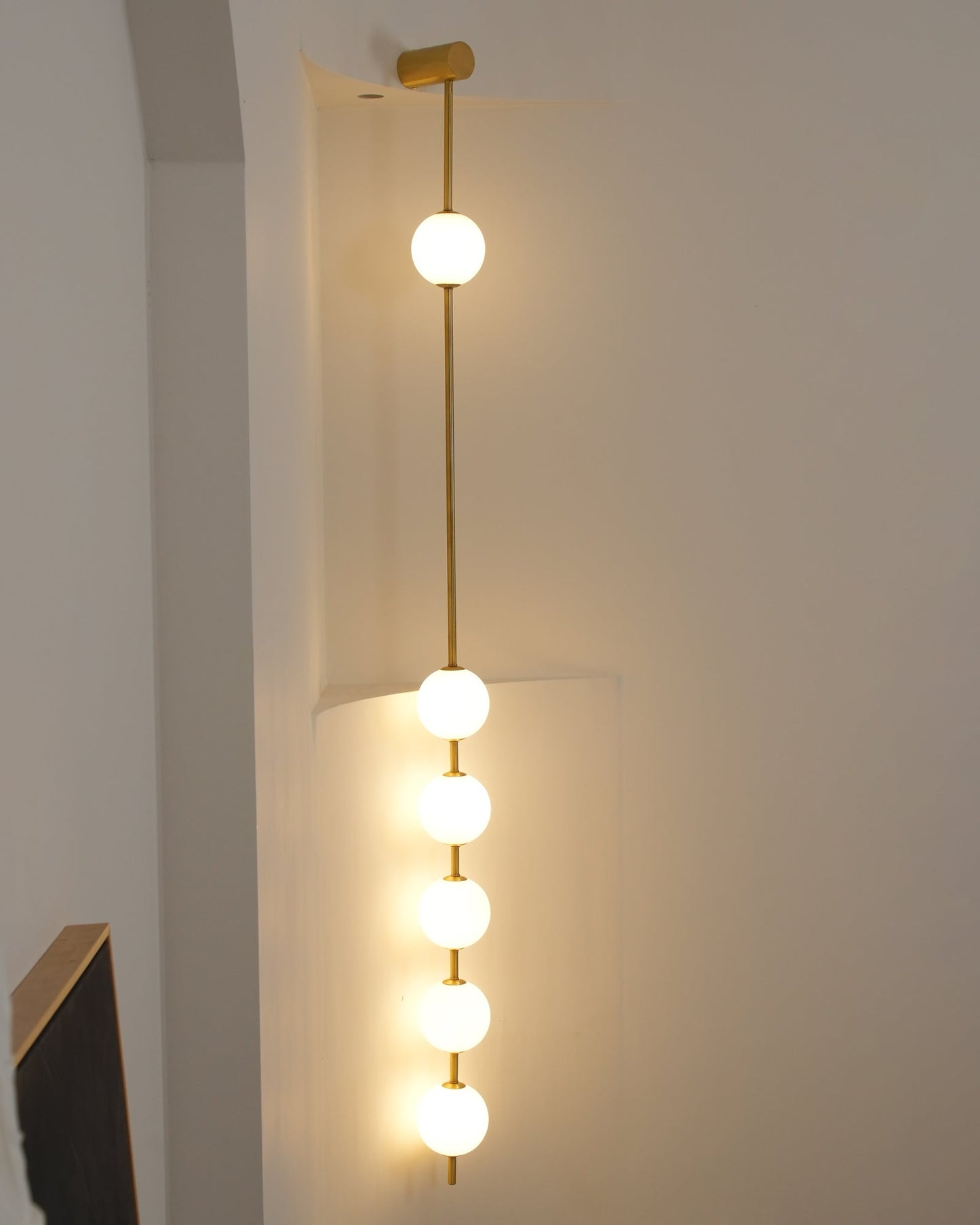 Vertical Balls Wall Lamp - LED Brass Sconce for Indoor Use
