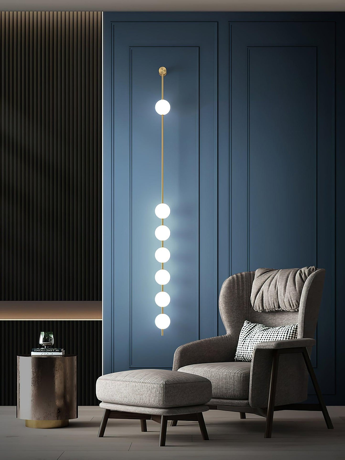 Vertical Balls Wall Lamp - LED Brass Sconce for Indoor Use