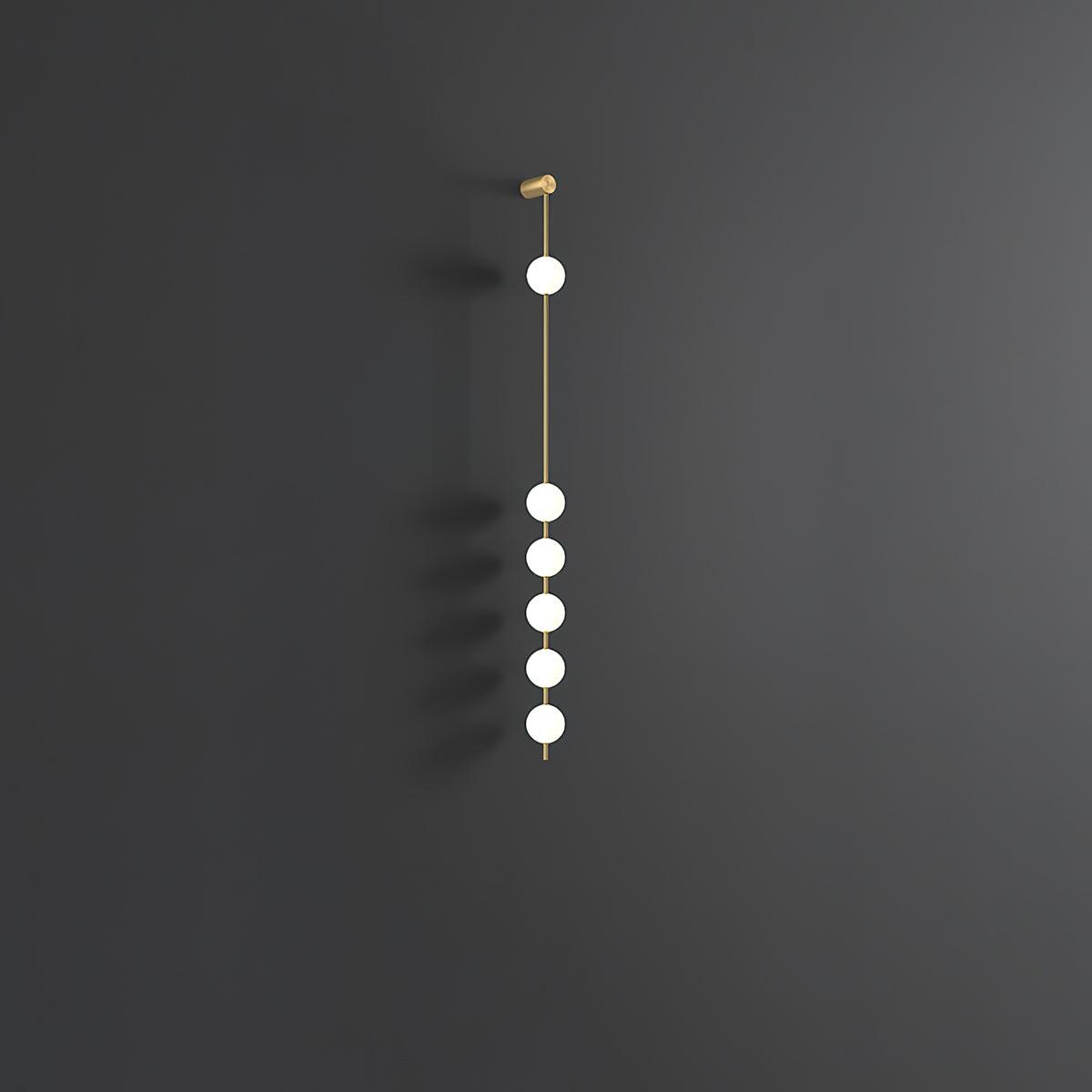 Vertical Balls Wall Lamp - LED Brass Sconce for Indoor Use