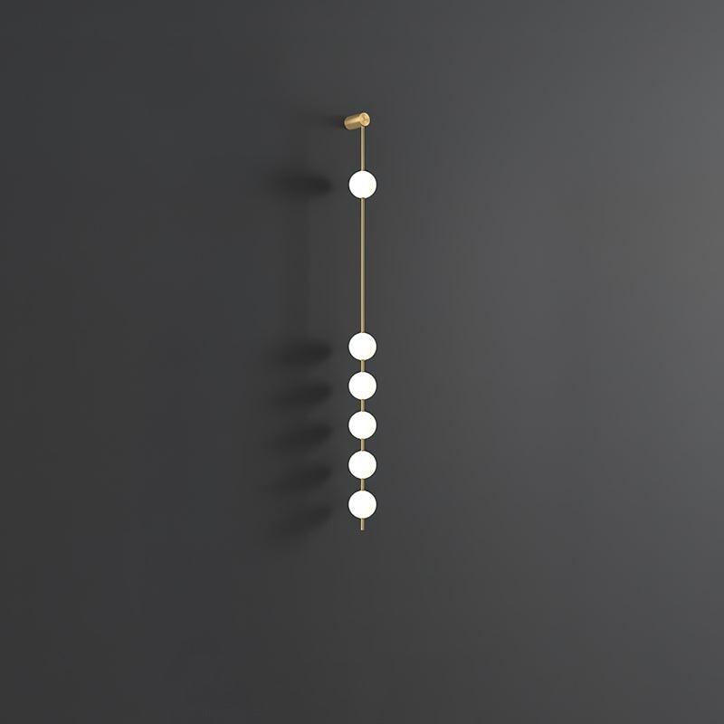 Vertical Balls Wall Lamp - LED Brass Sconce for Indoor Use