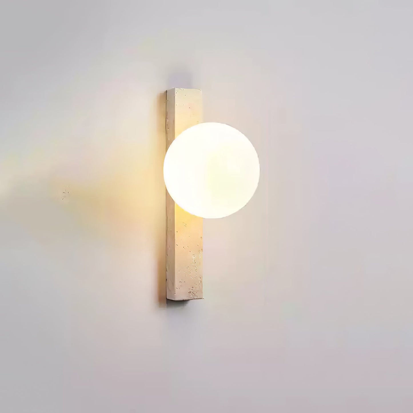 Vertical Travertine Wall Sconce with LED Lighting, Modern Design
