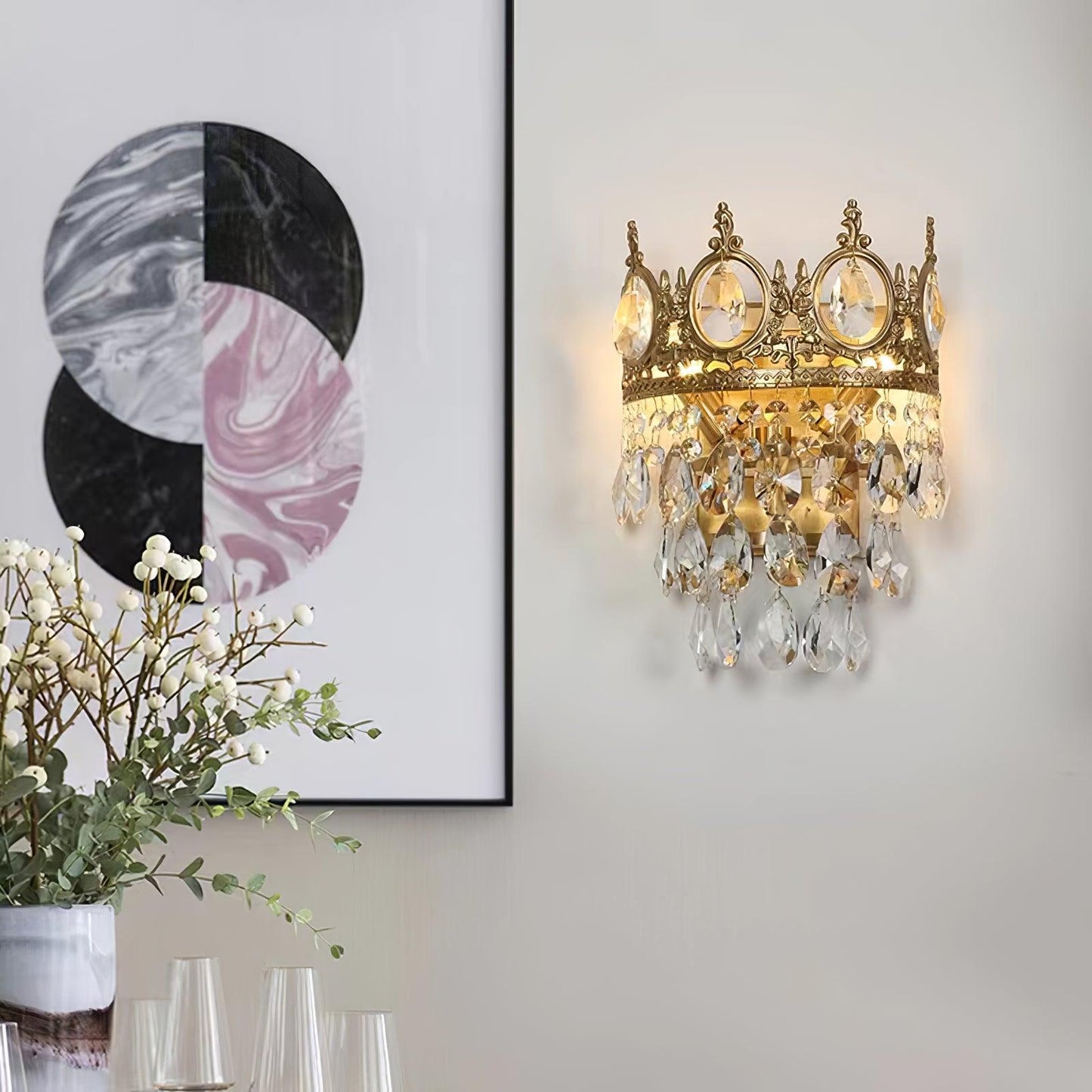 Vintage Crystal Wall Lamp Sconce LED Indoor Lighting