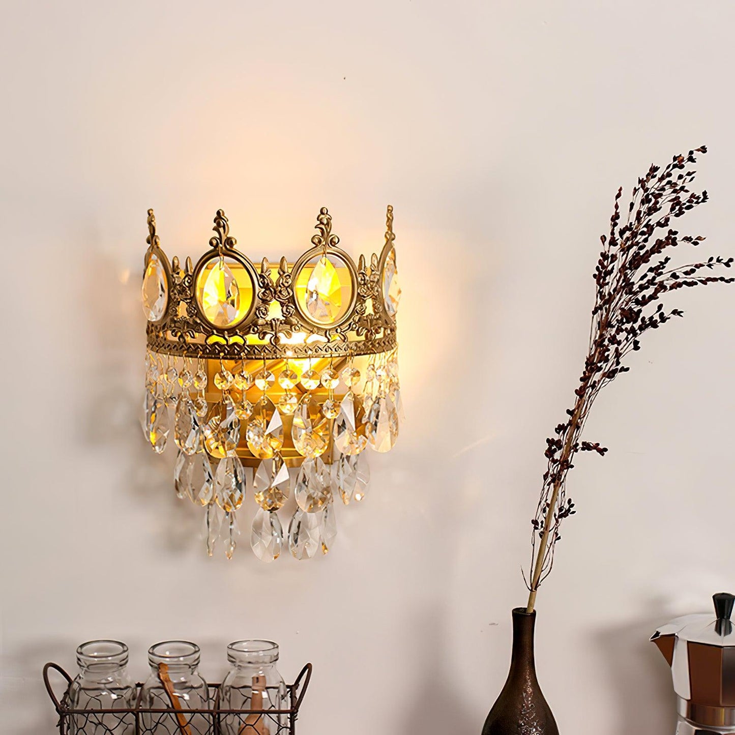 Vintage Crystal Wall Lamp Sconce LED Indoor Lighting