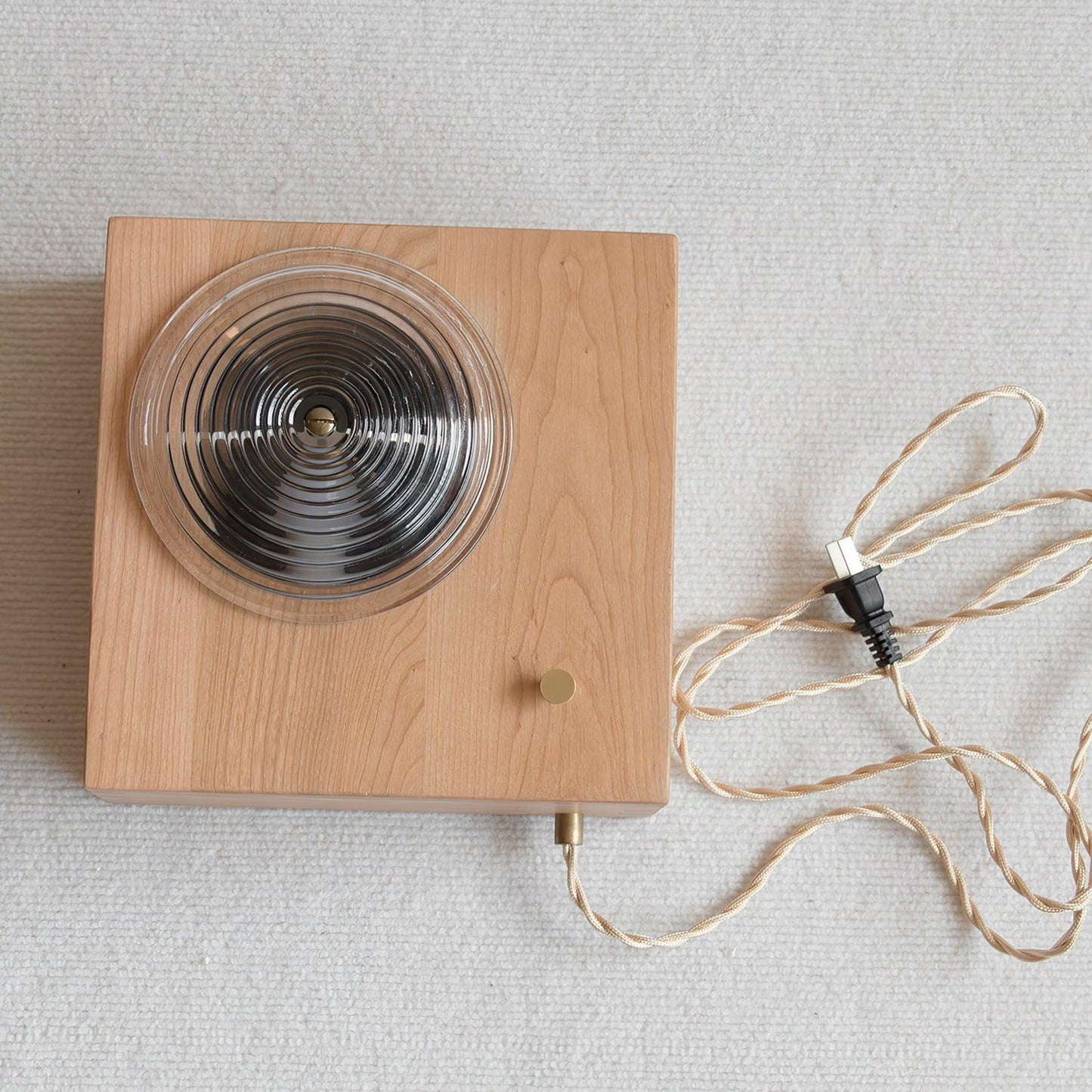 Vintage Camera Wall Lamp with LED Light and Wood Shade
