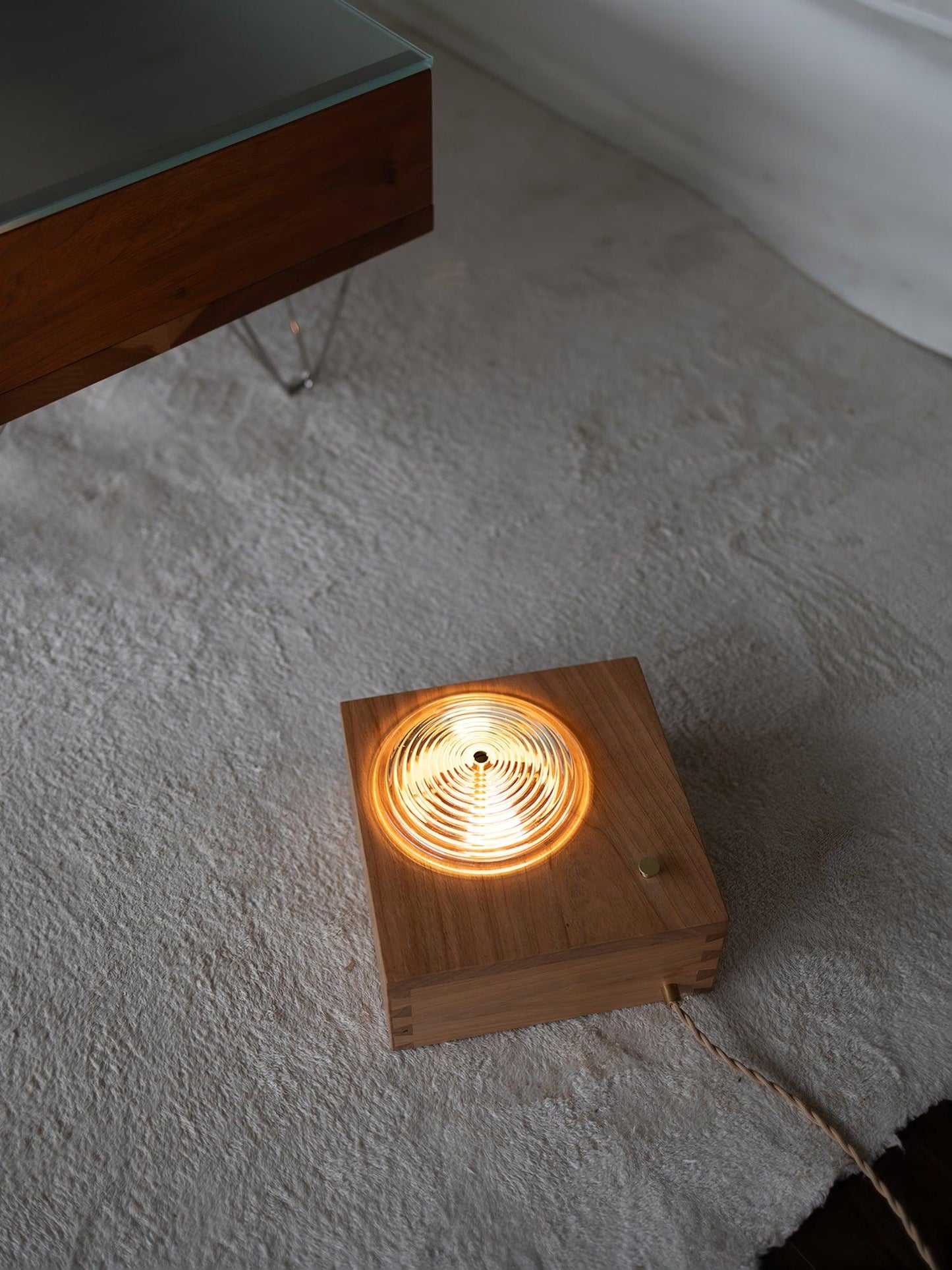 Vintage Camera Wall Lamp with LED Light and Wood Shade