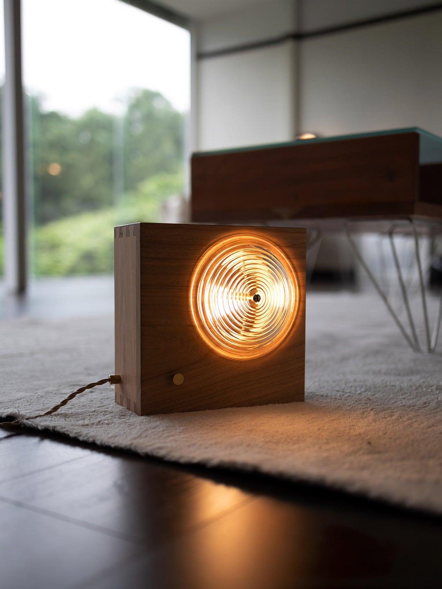 Vintage Camera Wall Lamp with LED Light and Wood Shade