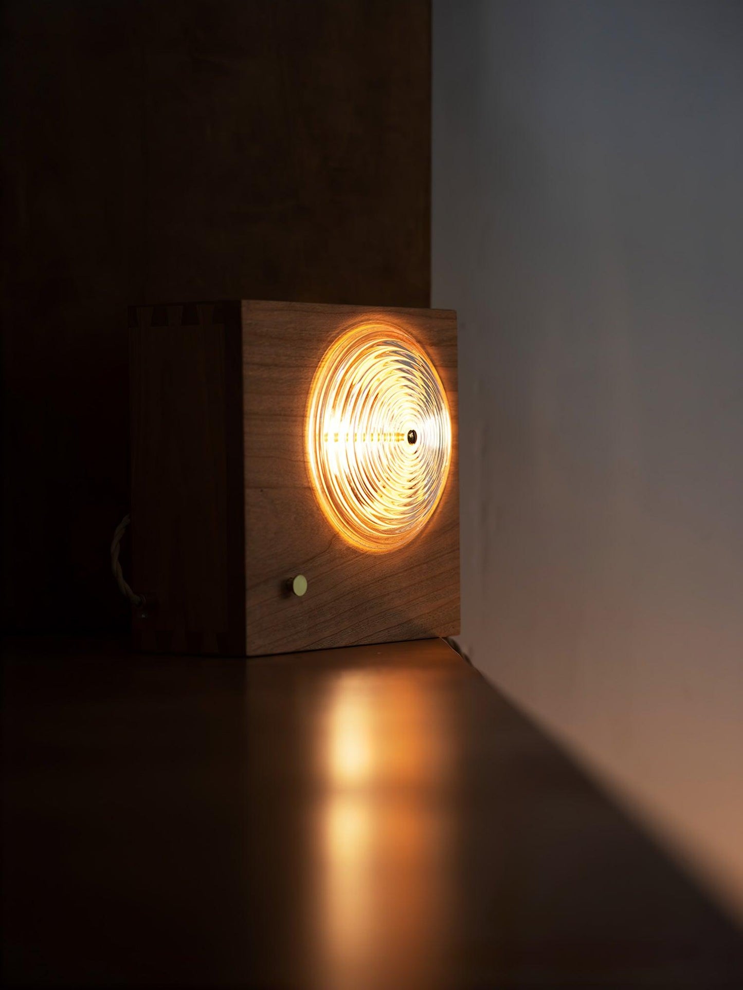 Vintage Camera Wall Lamp with LED Light and Wood Shade