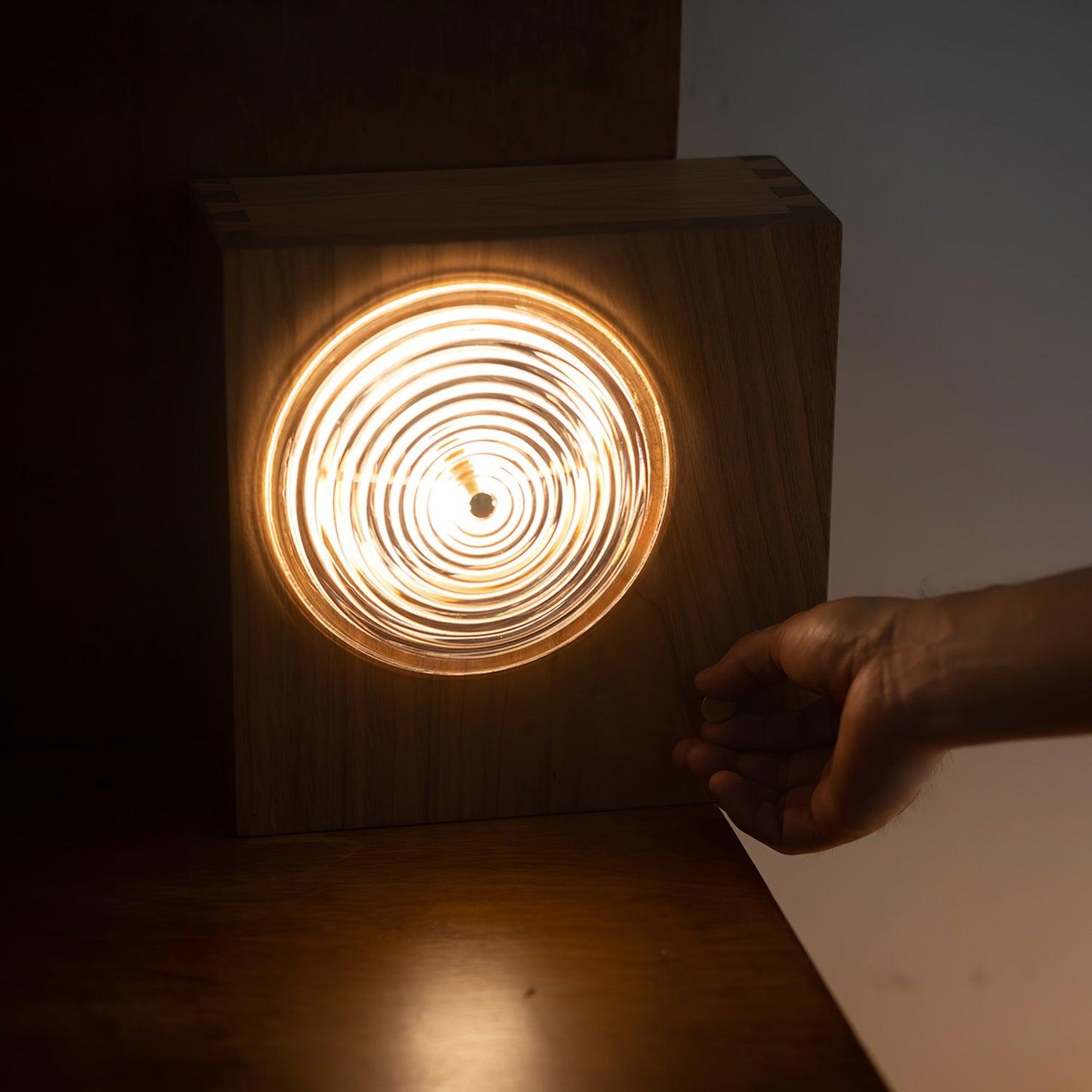 Vintage Camera Wall Lamp with LED Light and Wood Shade