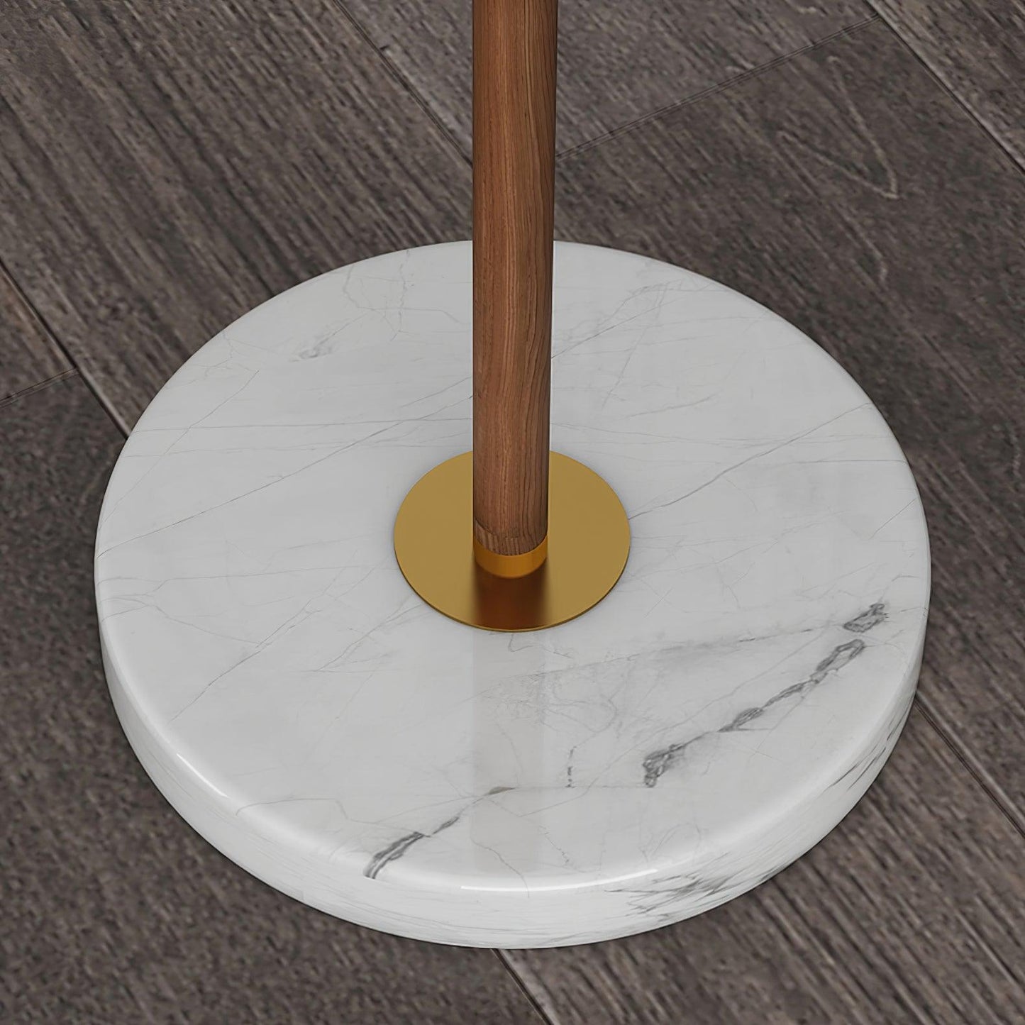 Vintage Pleated Floor Lamp with Marble Base and LED Light
