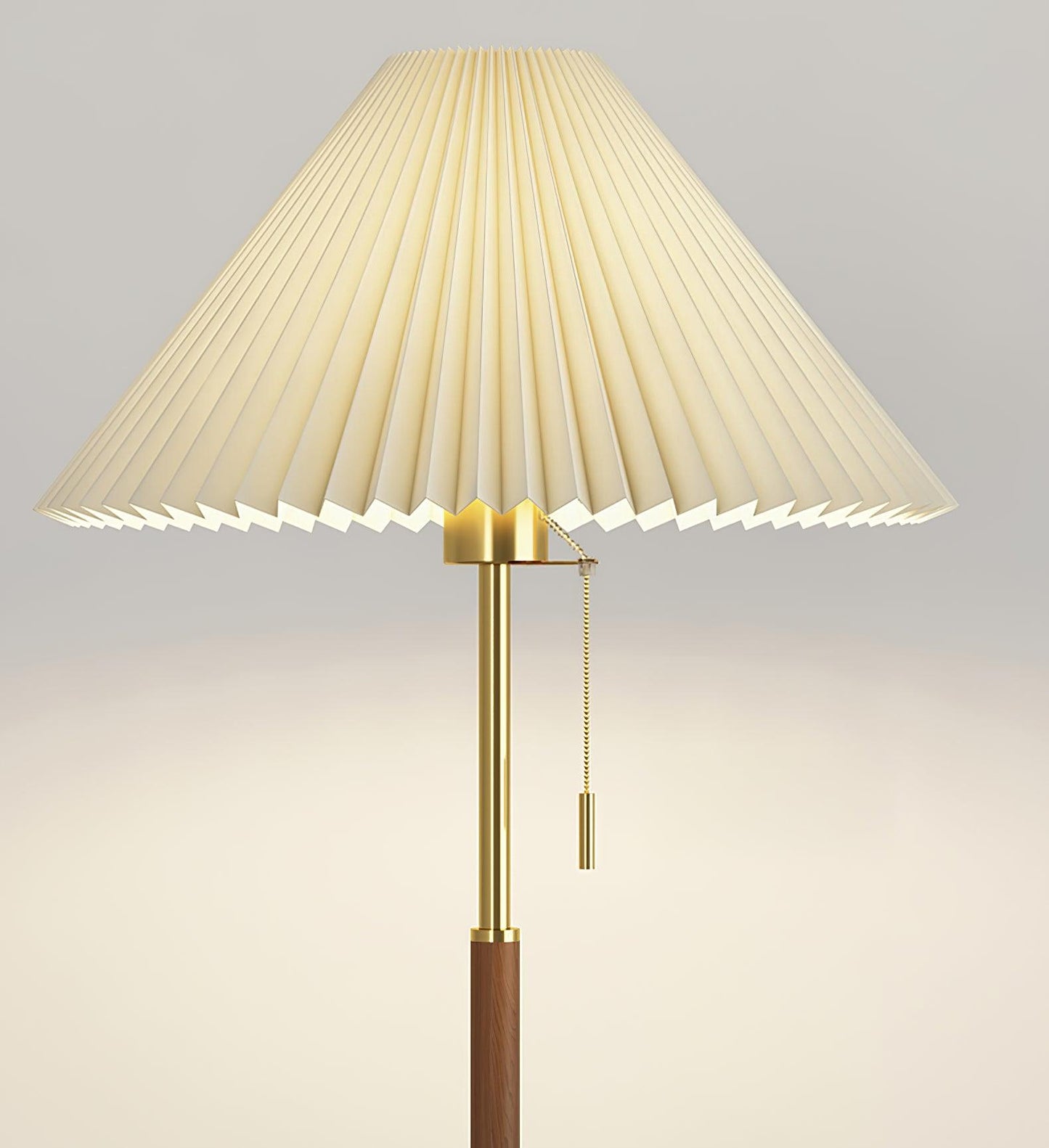 Vintage Pleated Floor Lamp with Marble Base and LED Light