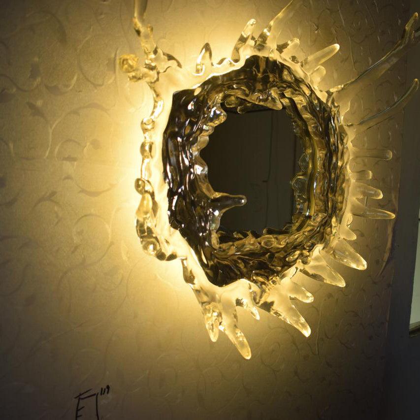 Water Drop Mirror Wall Lamp with Integrated LED Lighting