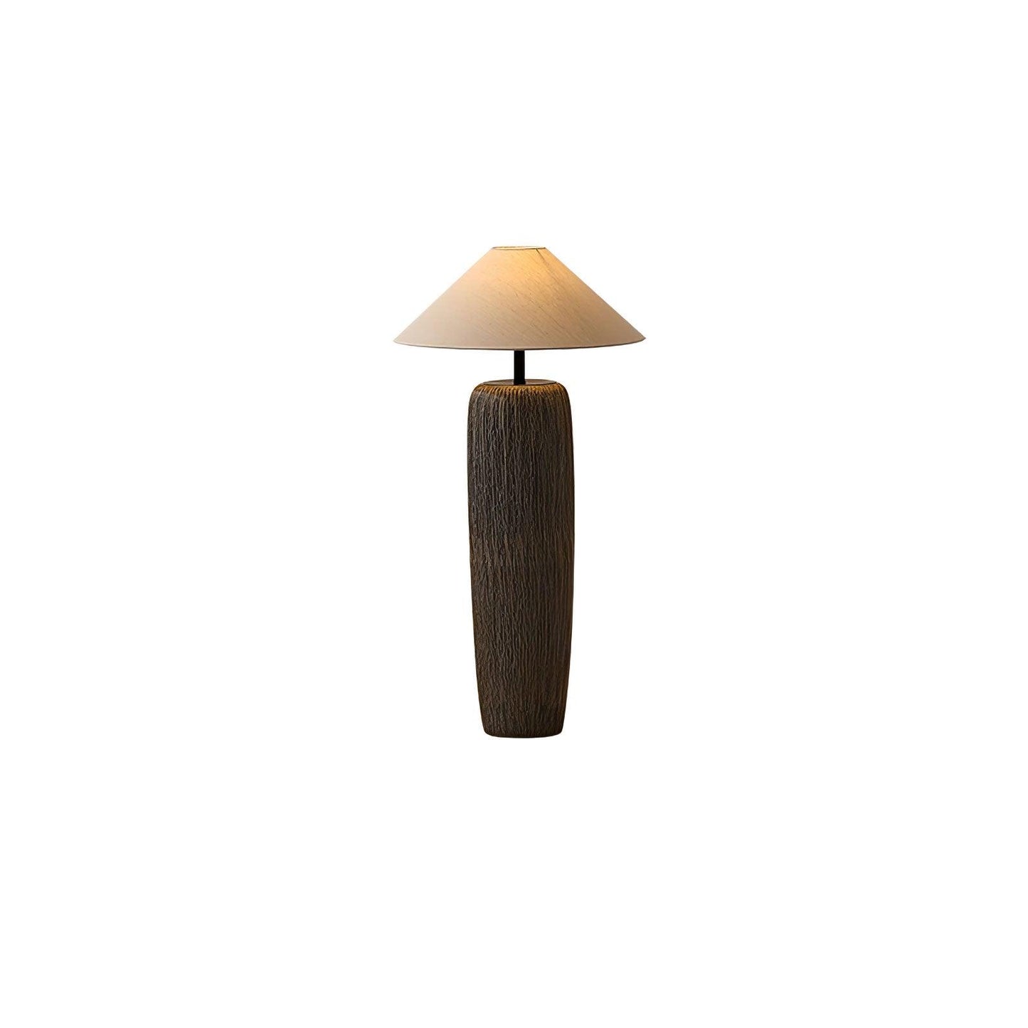 Weathered Wood Grain Floor Lamp with LED Light Fixture