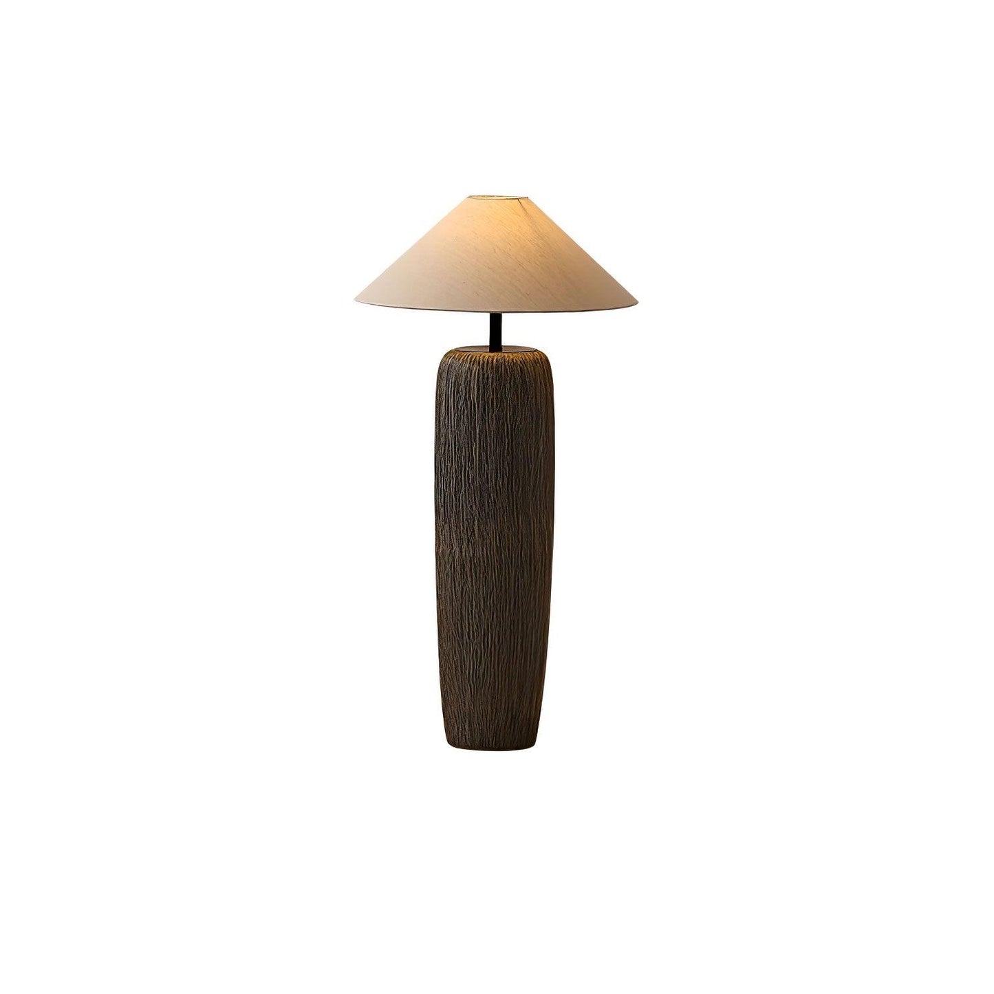 Weathered Wood Grain Floor Lamp with LED Light Fixture
