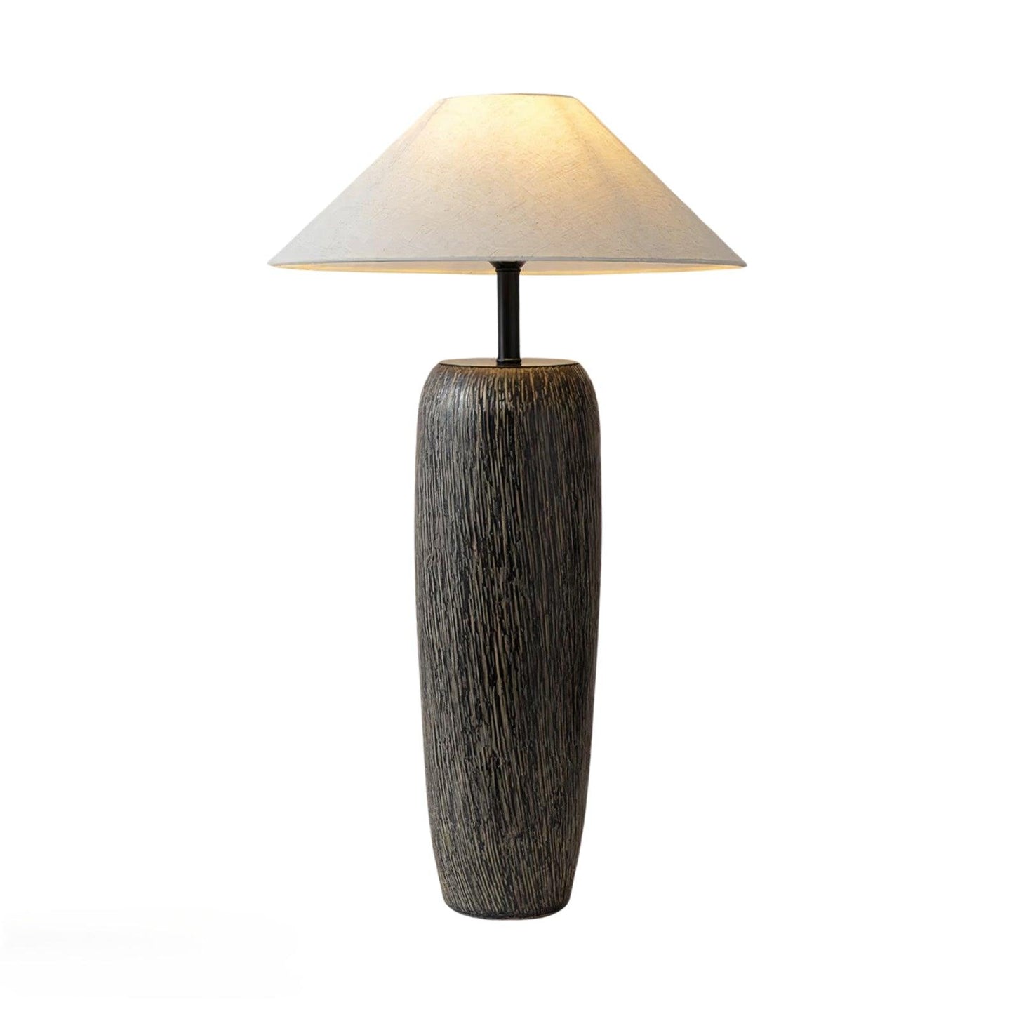 Weathered Wood Grain Floor Lamp with LED Light Fixture