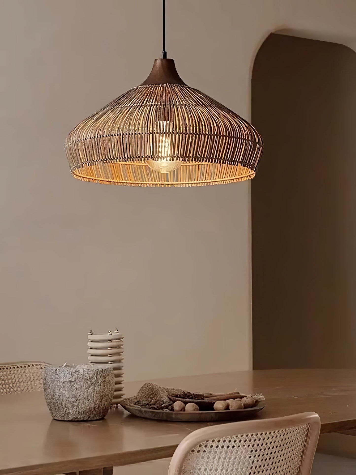 Wicker Rattan Luxury Pendant Light - Modern LED Ceiling Fixture