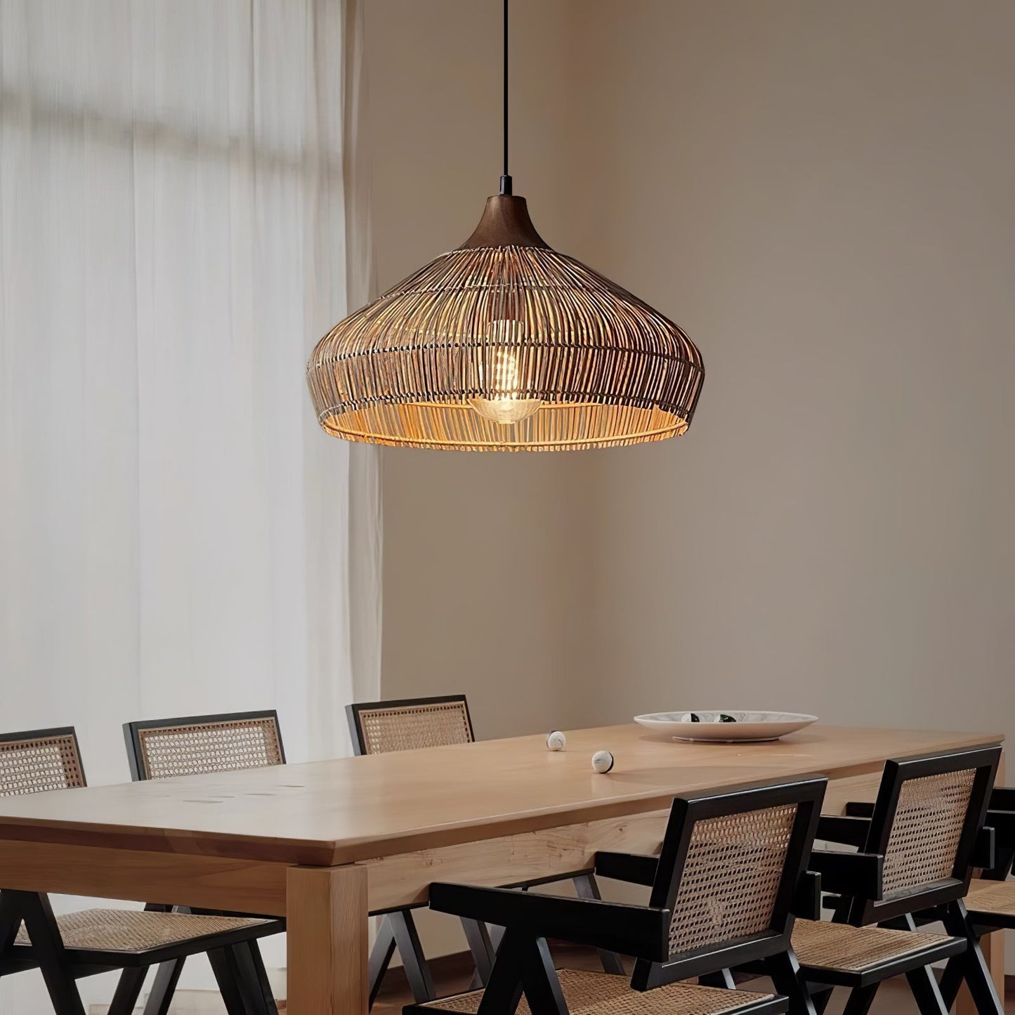 Wicker Rattan Luxury Pendant Light - Modern LED Ceiling Fixture