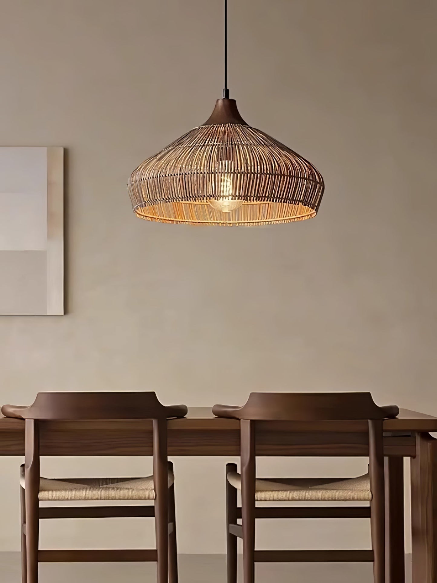 Wicker Rattan Luxury Pendant Light - Modern LED Ceiling Fixture
