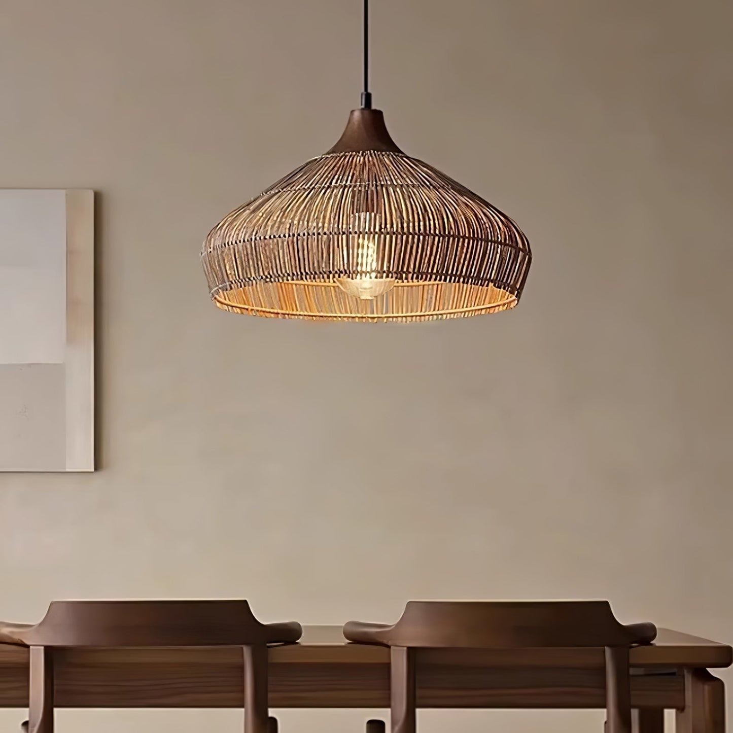 Wicker Rattan Luxury Pendant Light - Modern LED Ceiling Fixture