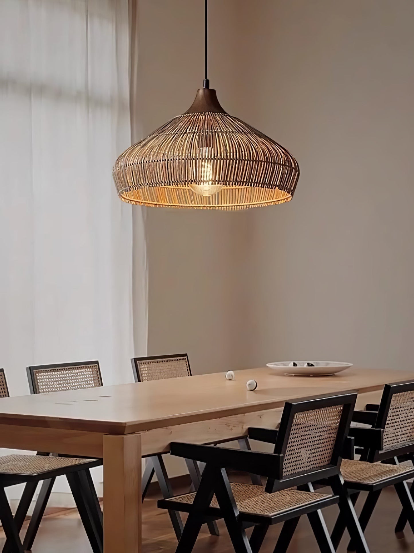 Wicker Rattan Luxury Pendant Light - Modern LED Ceiling Fixture