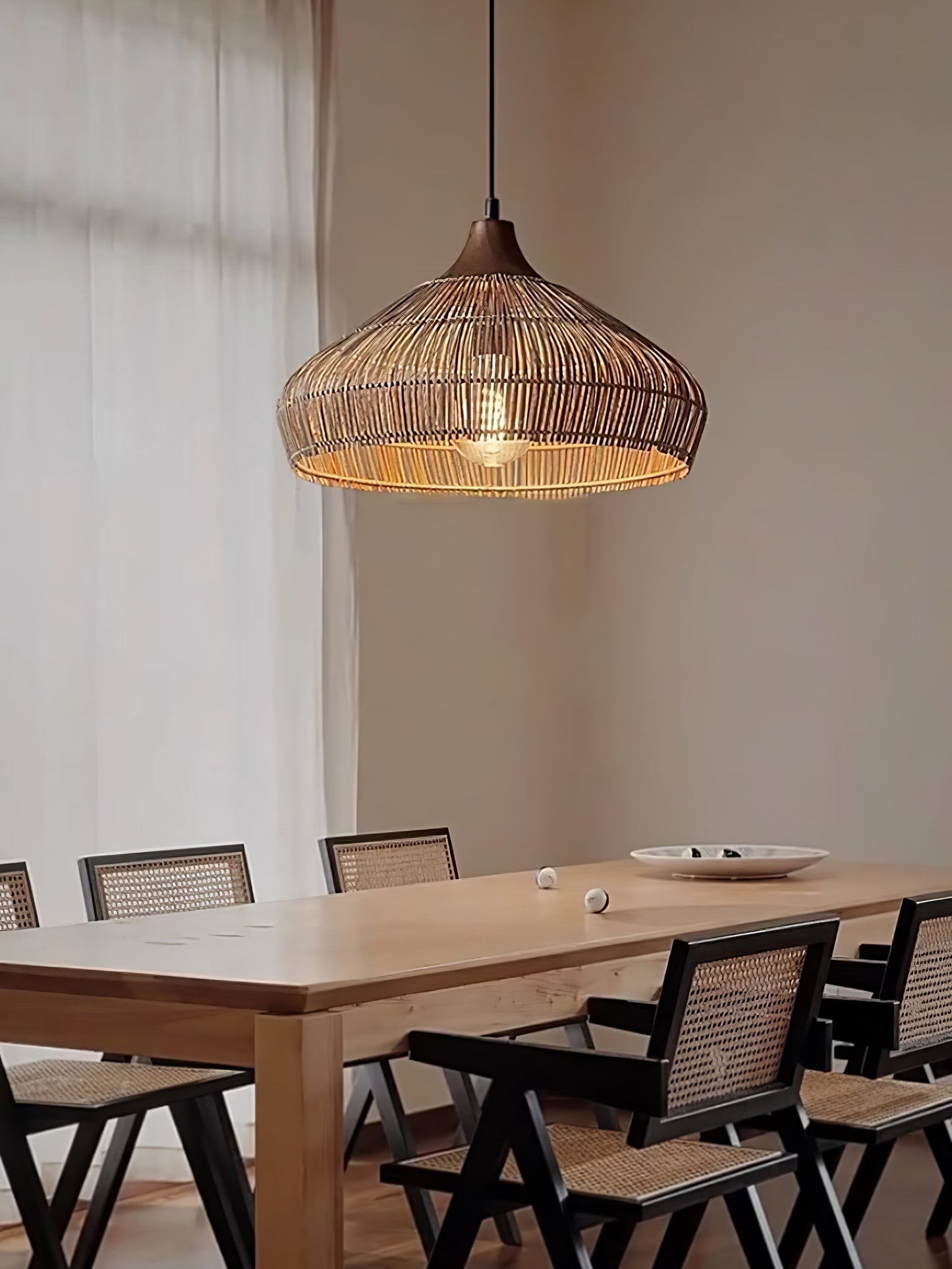 Wicker Rattan Luxury Pendant Light - Modern LED Ceiling Fixture