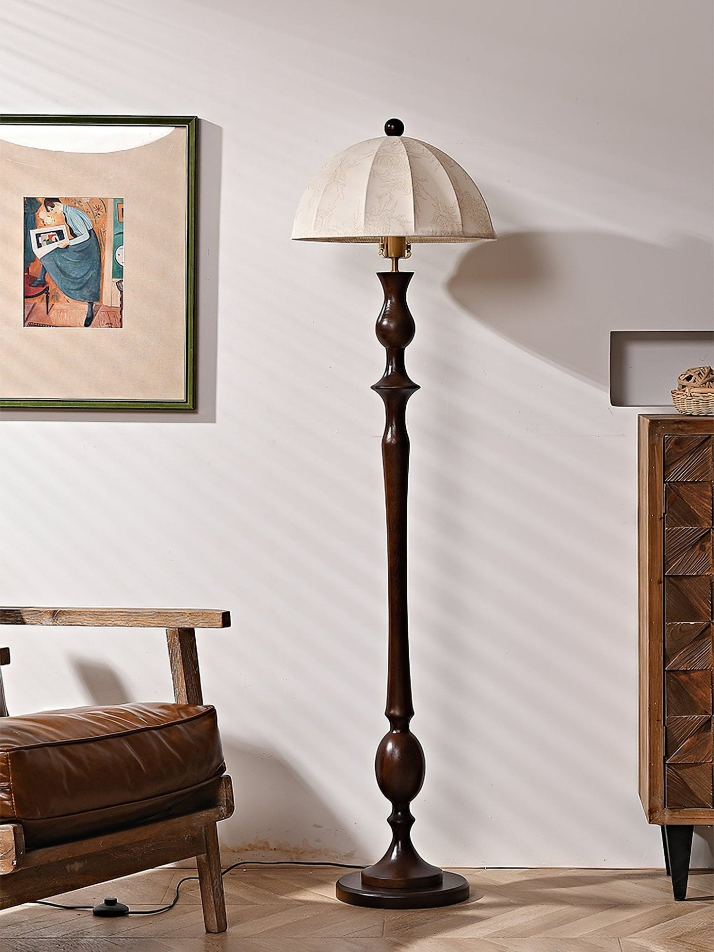 Windsor Vintage Floor Lamp with LED Shade - Classic Design