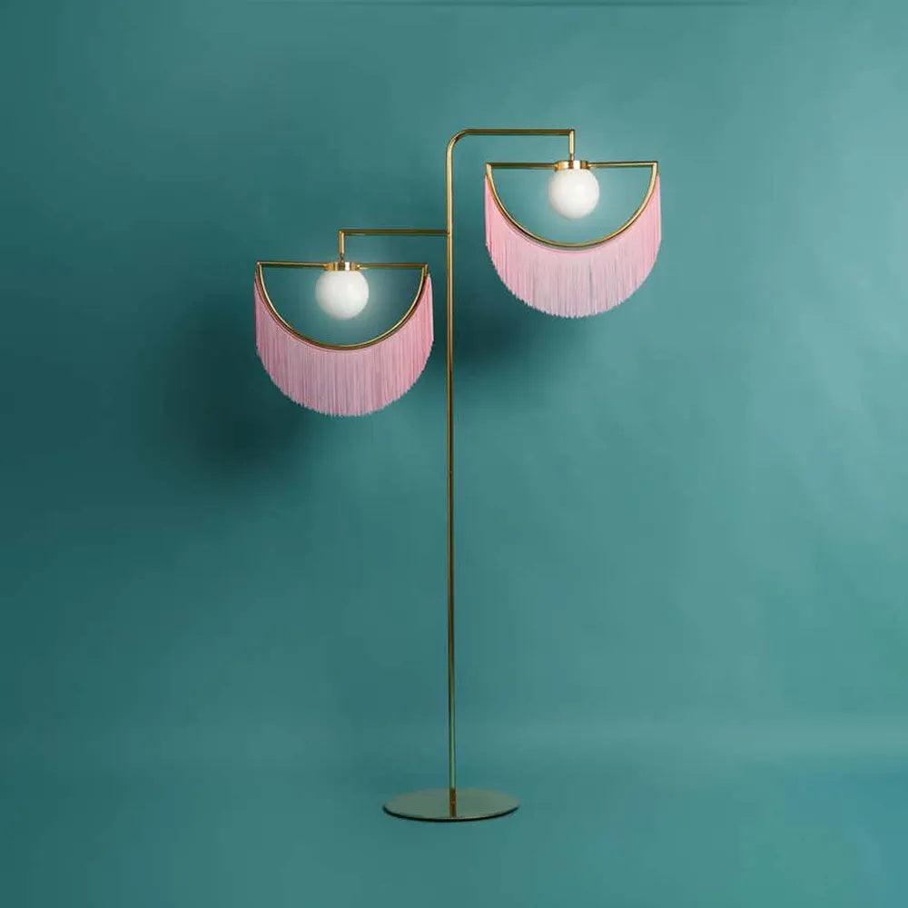 Wink Floor Lamp with Colorful Fringes and LED Light