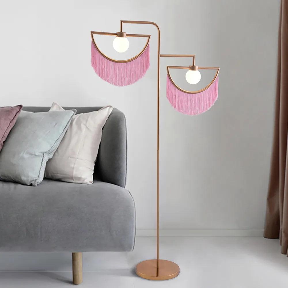 Wink Floor Lamp with Colorful Fringes and LED Light