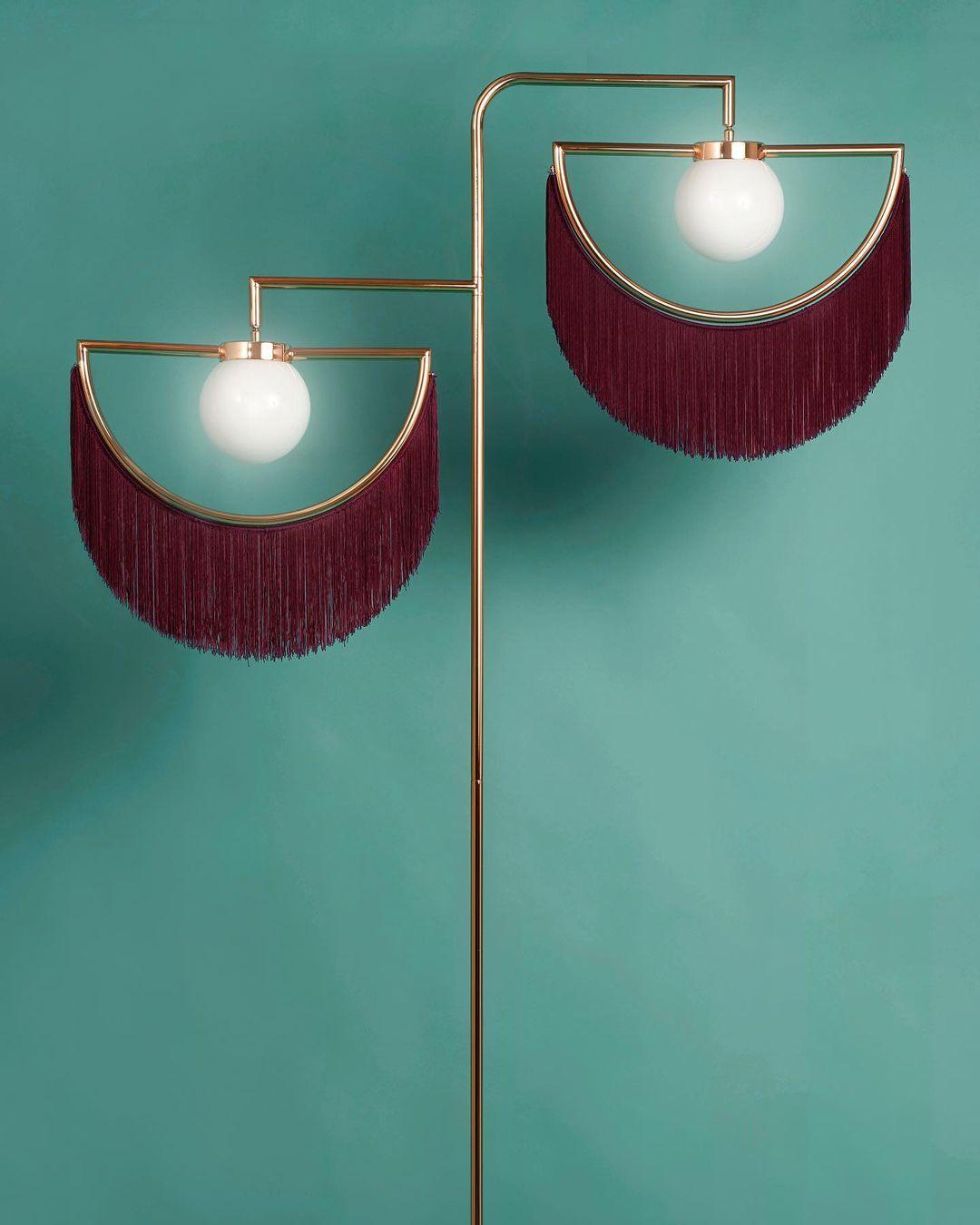 Wink Floor Lamp with Colorful Fringes and LED Light