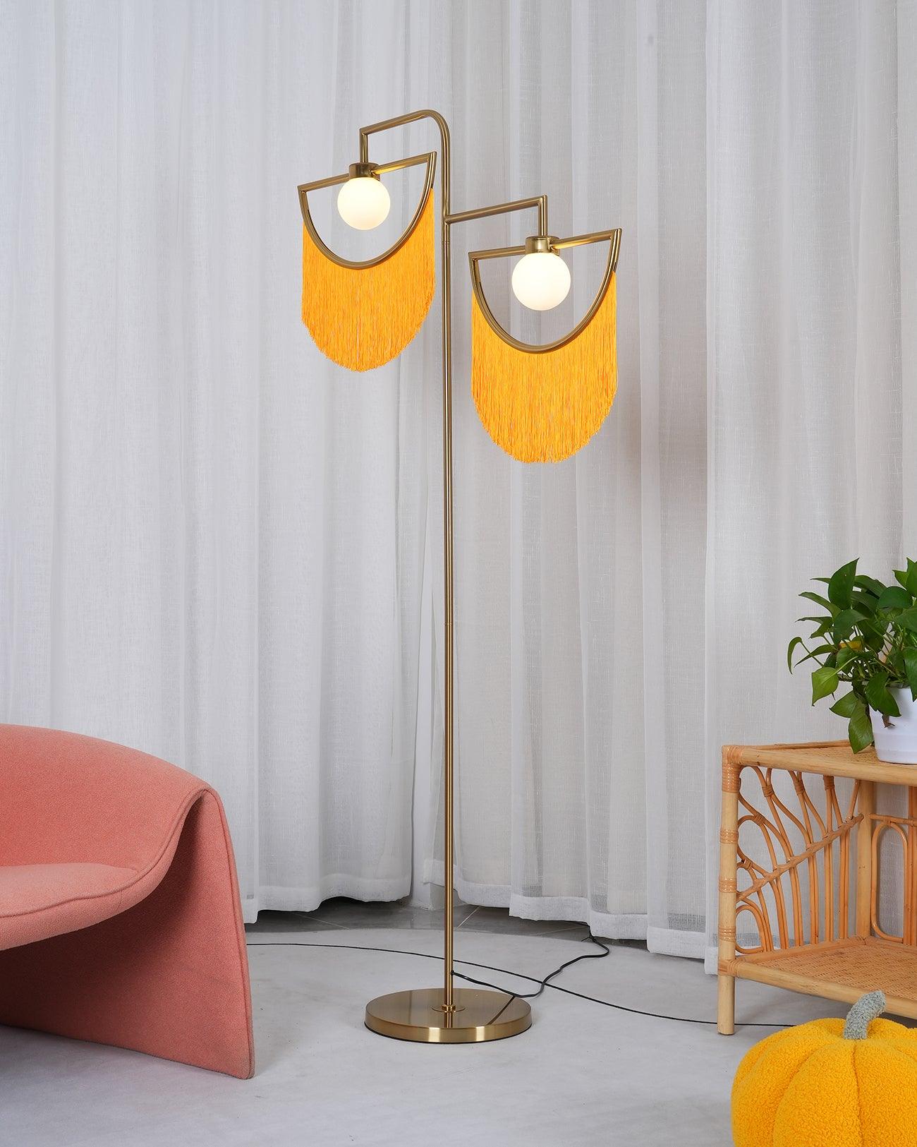 Wink Floor Lamp with Colorful Fringes and LED Light