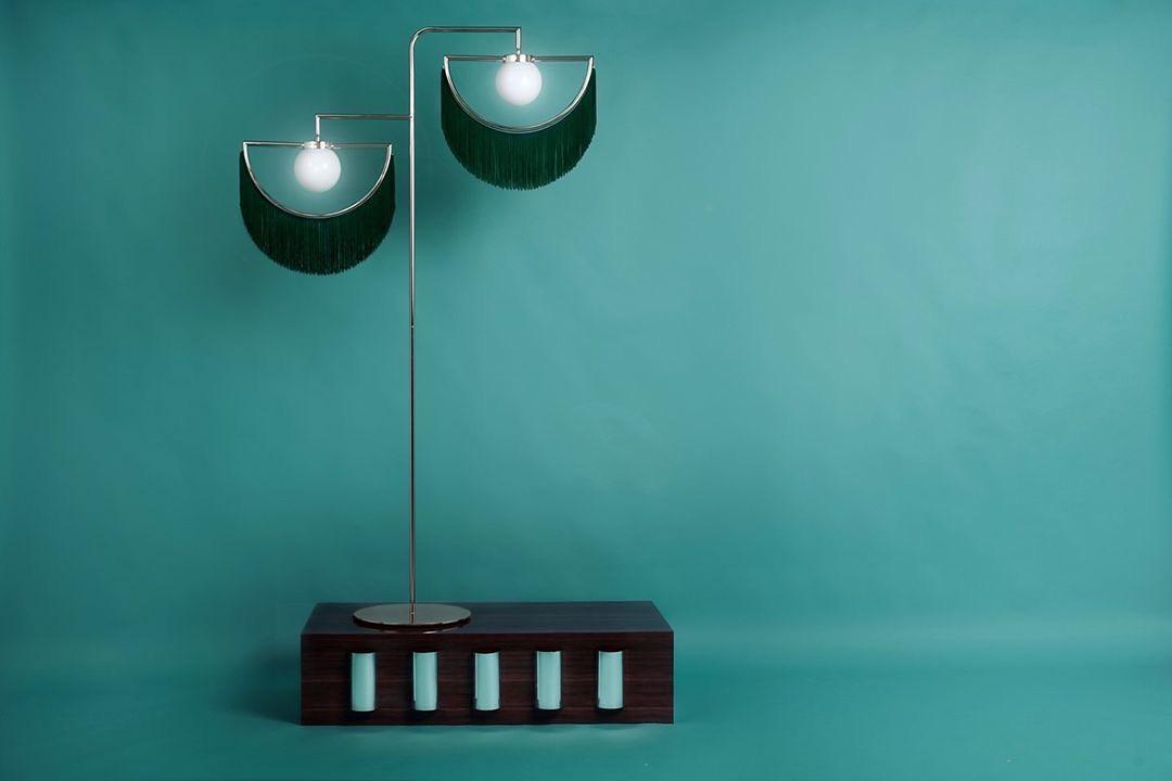 Wink Floor Lamp with Colorful Fringes and LED Light