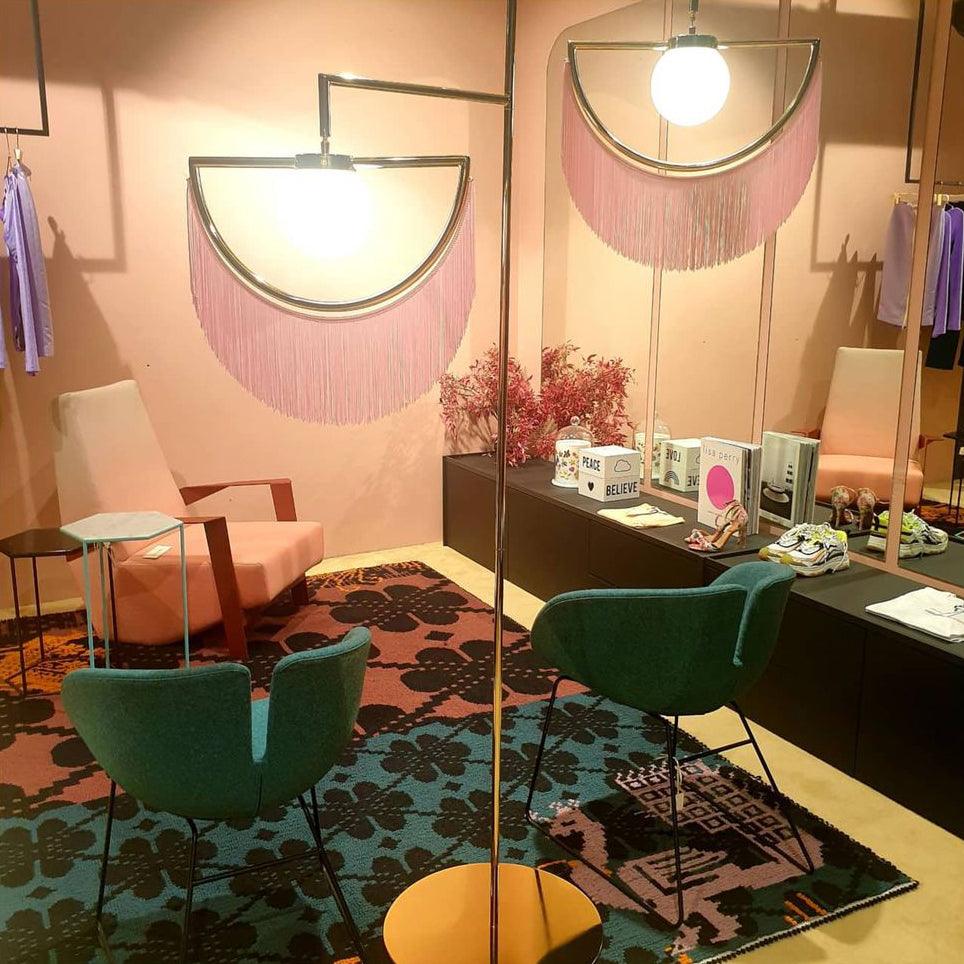 Wink Floor Lamp with Colorful Fringes and LED Light