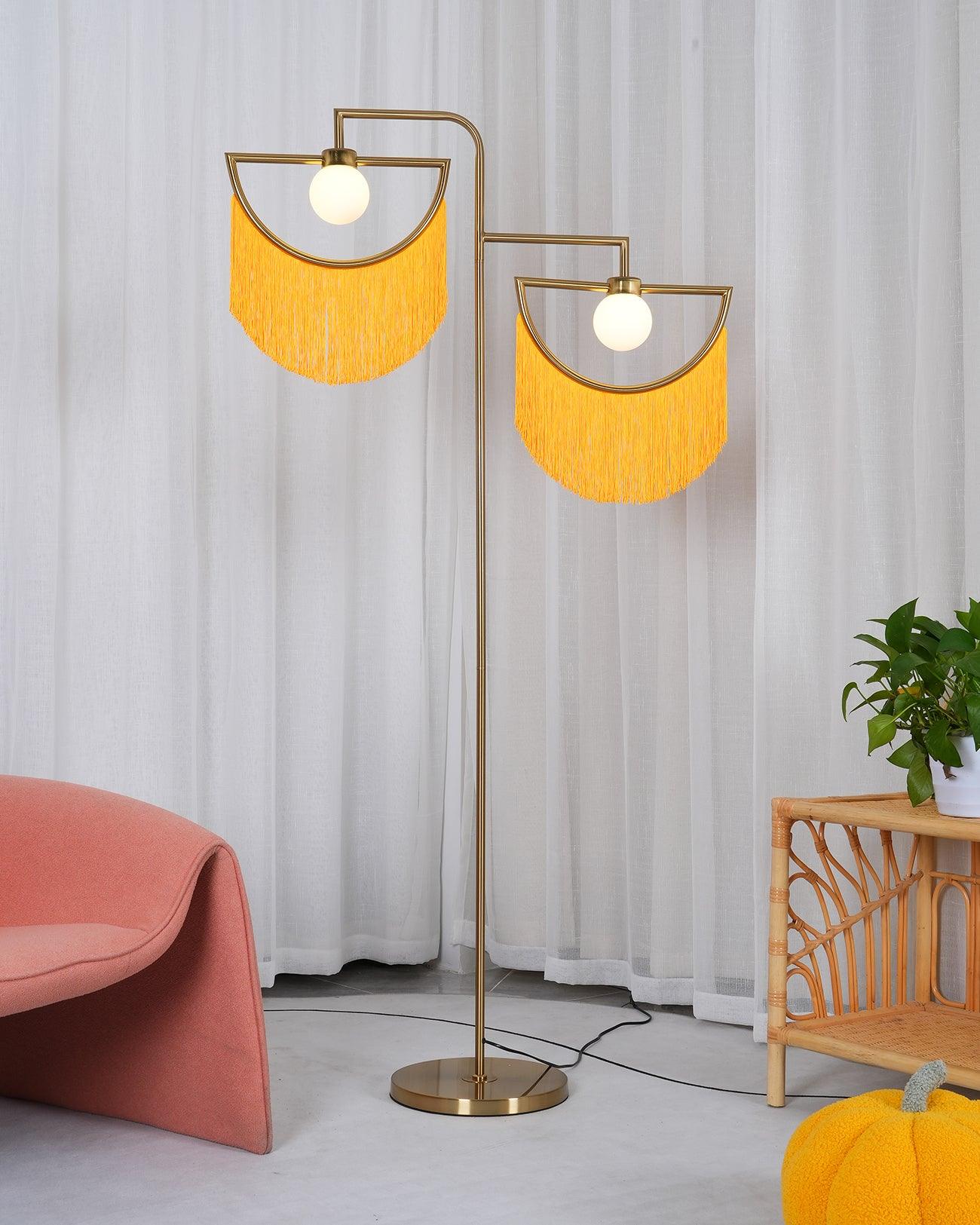 Wink Floor Lamp with Colorful Fringes and LED Light