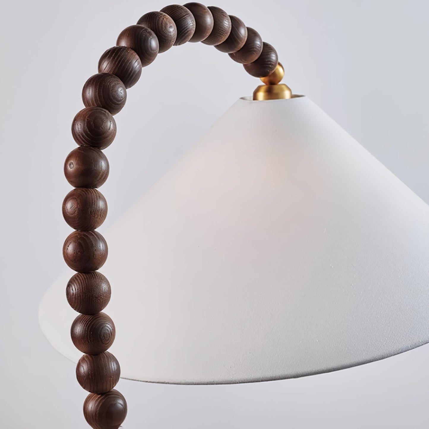 Wooden Bead Floor Lamp with LED Shade for Indoor Use