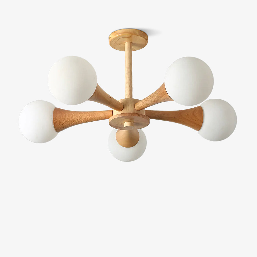 Nera Wooden Chandelier LED Light for Elegant Home Décor