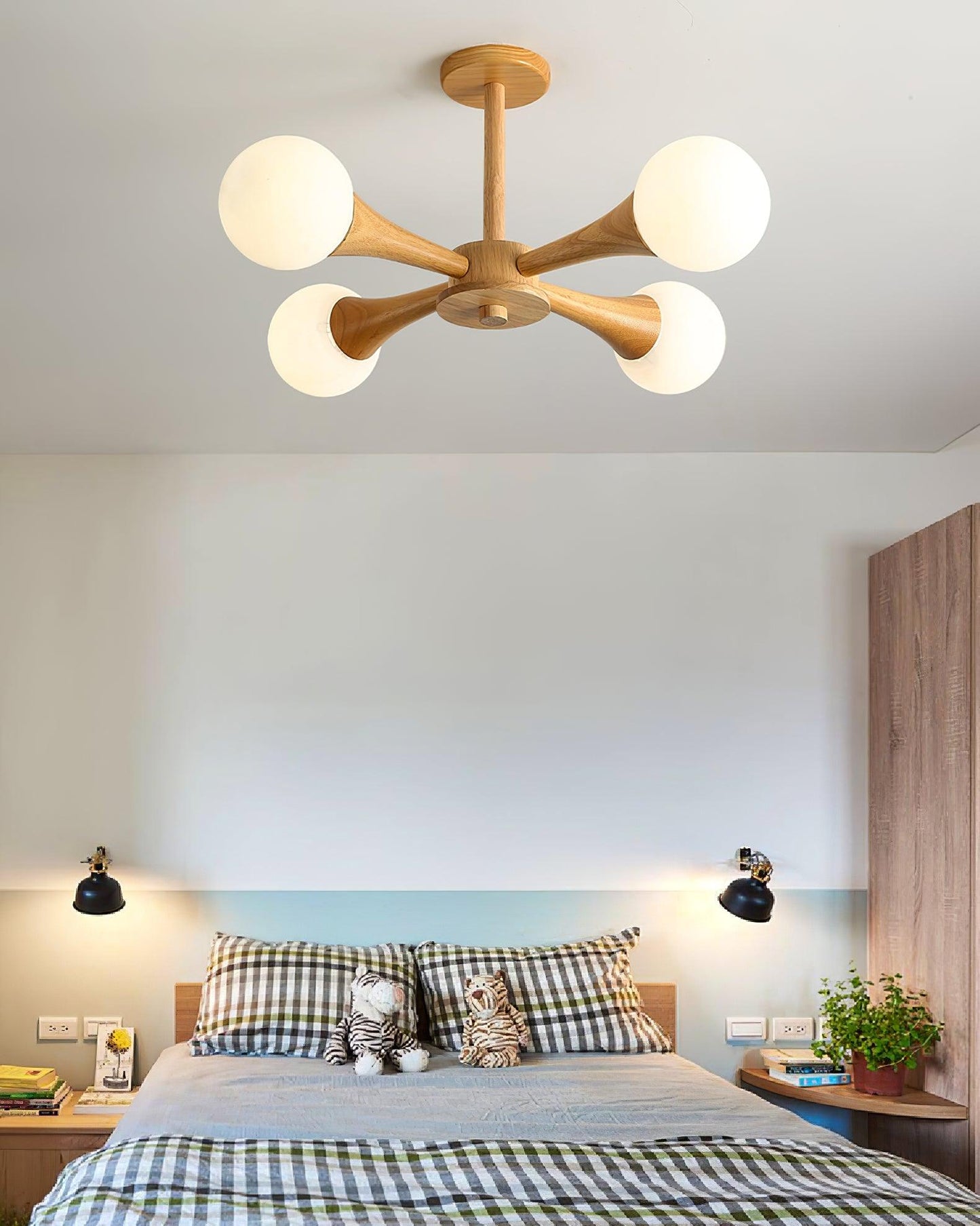 Nera Wooden Chandelier LED Light for Elegant Home Décor