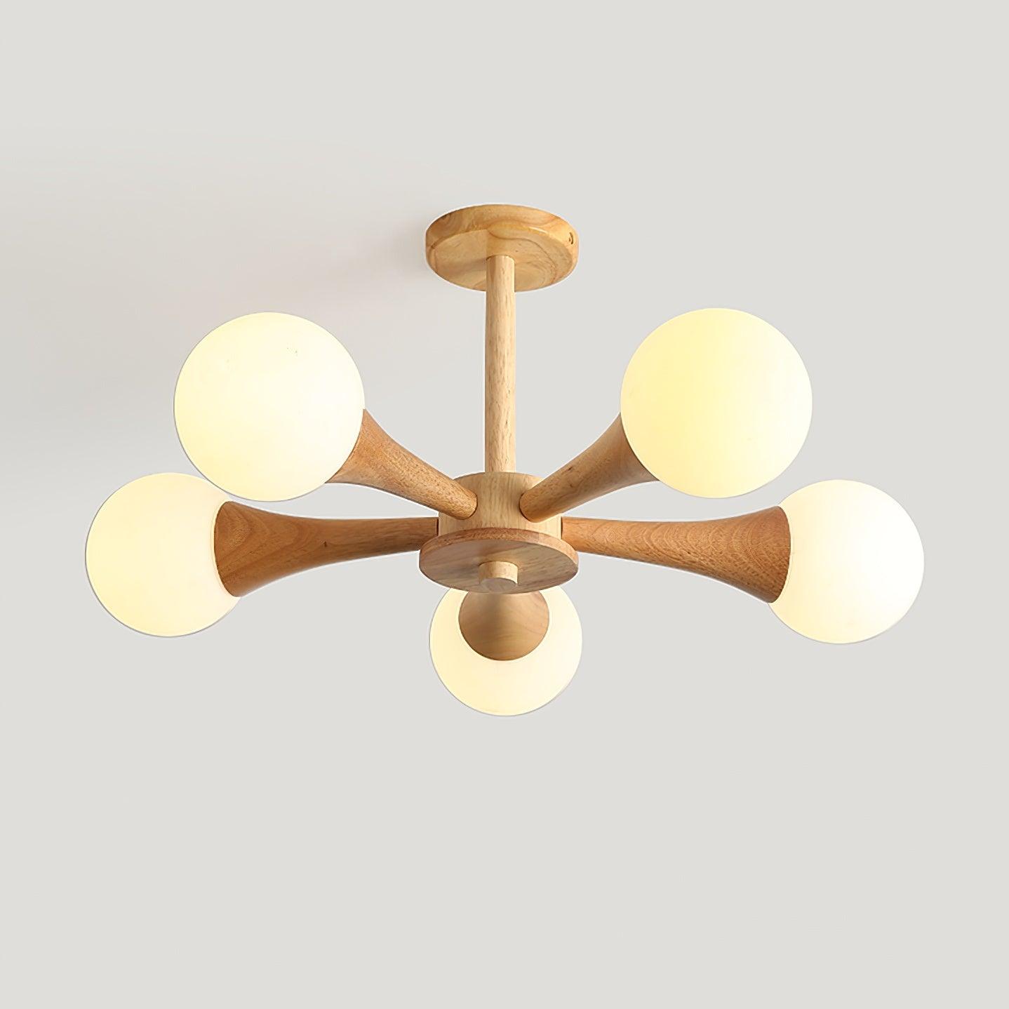 Nera Wooden Chandelier LED Light for Elegant Home Décor