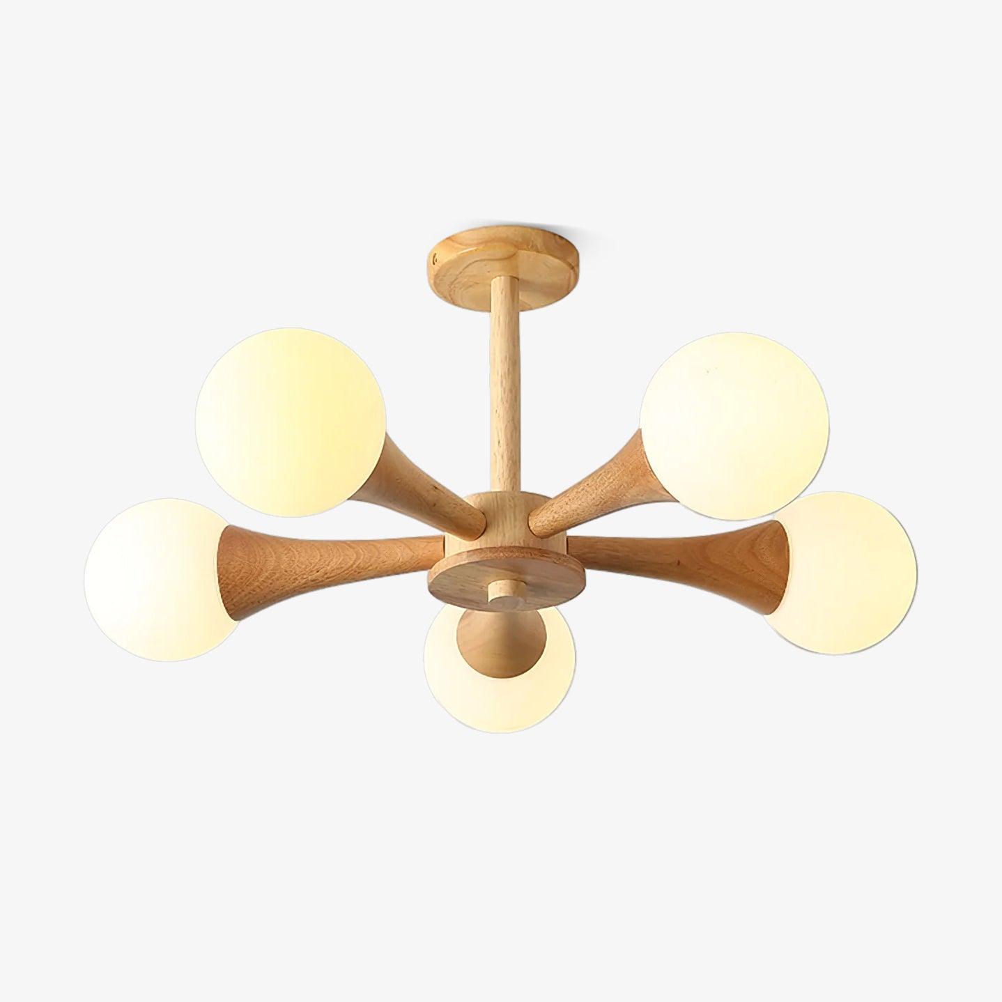 Nera Wooden Chandelier LED Light for Elegant Home Décor