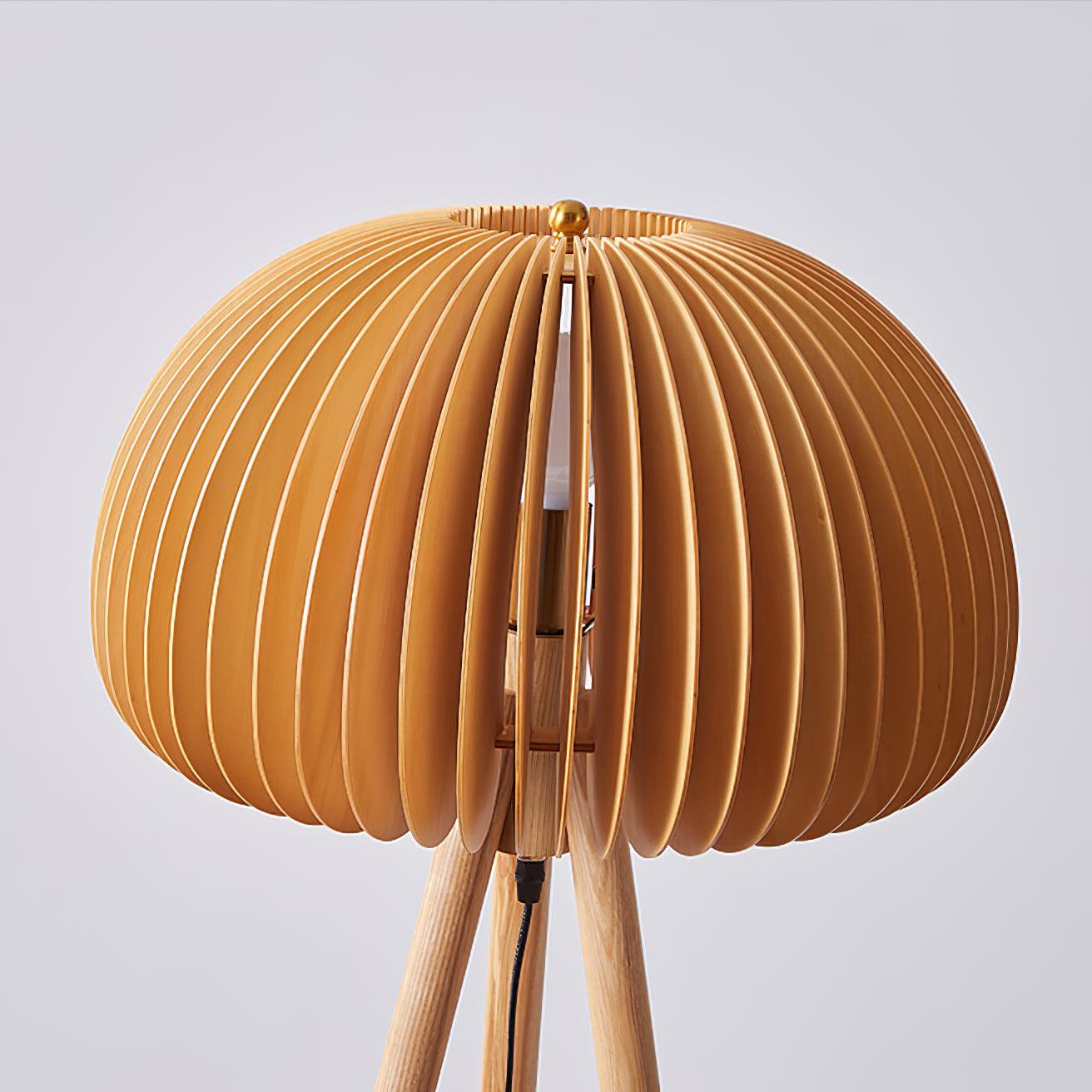 Wooden Pumpkin Floor Lamp with LED Light Indoor Decor