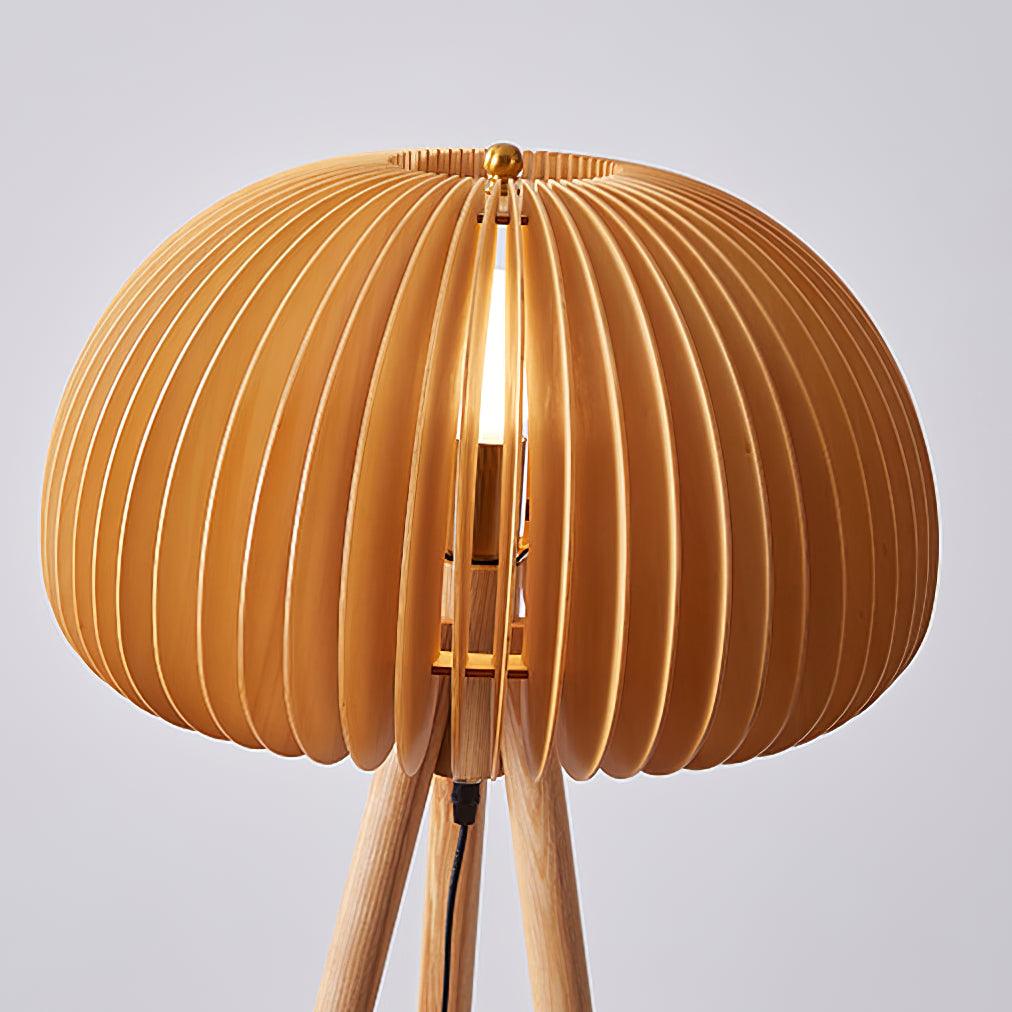 Wooden Pumpkin Floor Lamp with LED Light Indoor Decor