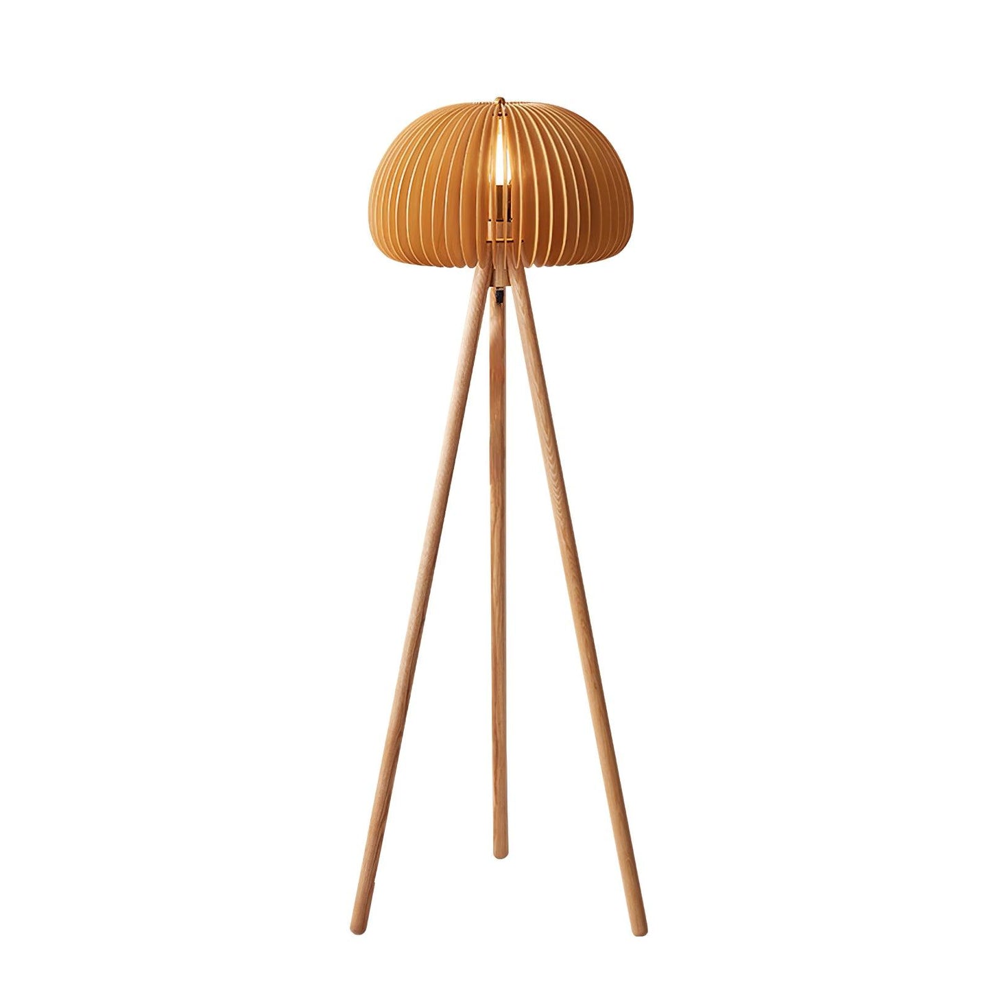 Wooden Pumpkin Floor Lamp with LED Light Indoor Decor