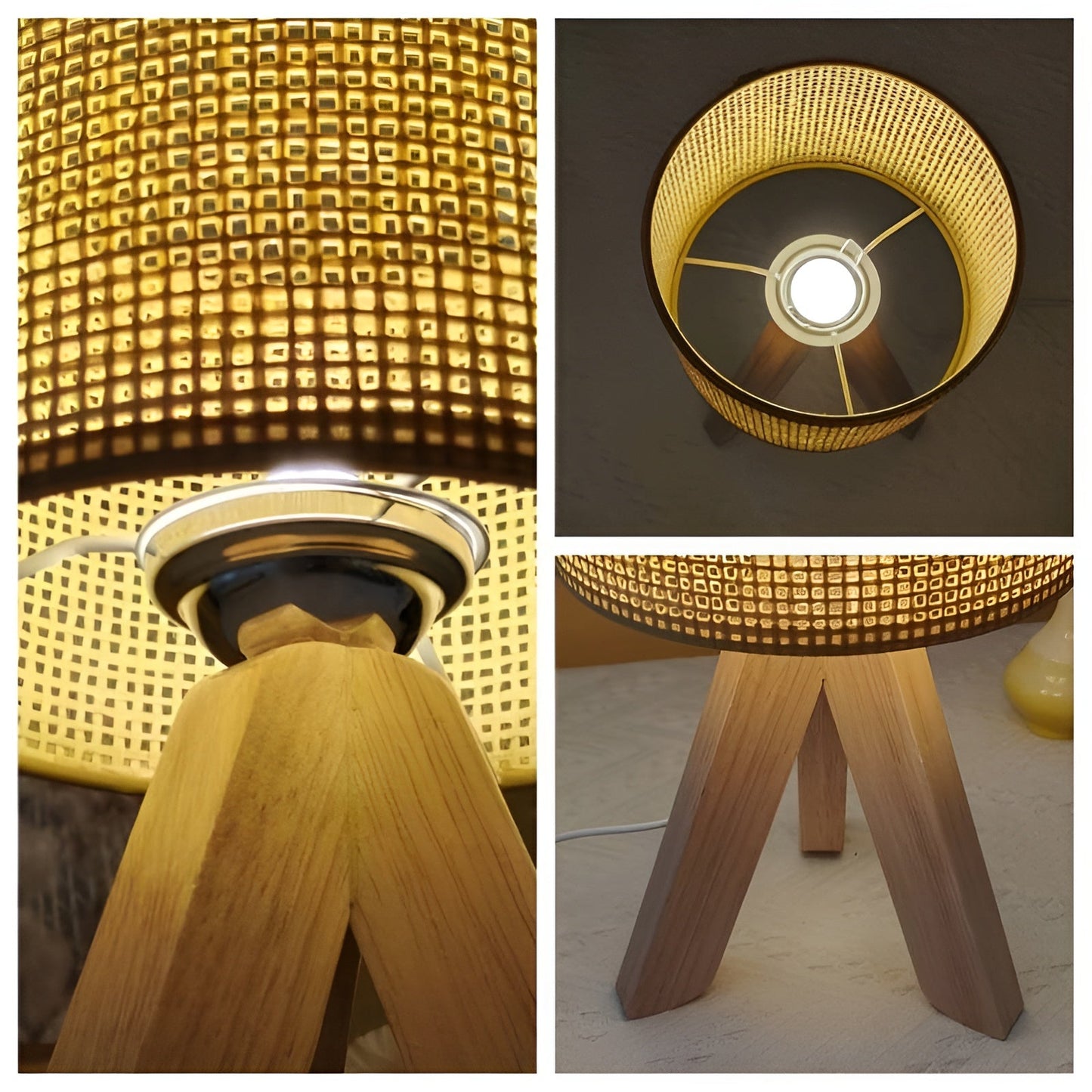 Rattan Table Lamp with USB and LED - Stylish Eco-Friendly Design