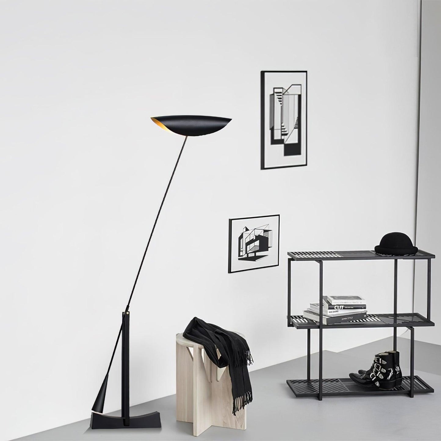 YIU-X Floor Lamp with LED Light, Indoor, Black Design