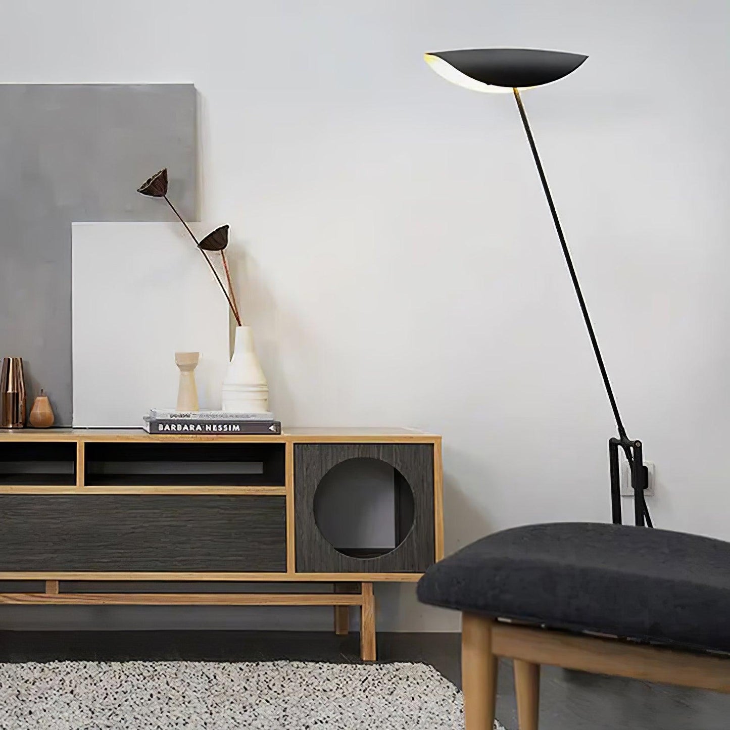 YIU-X Floor Lamp with LED Light, Indoor, Black Design