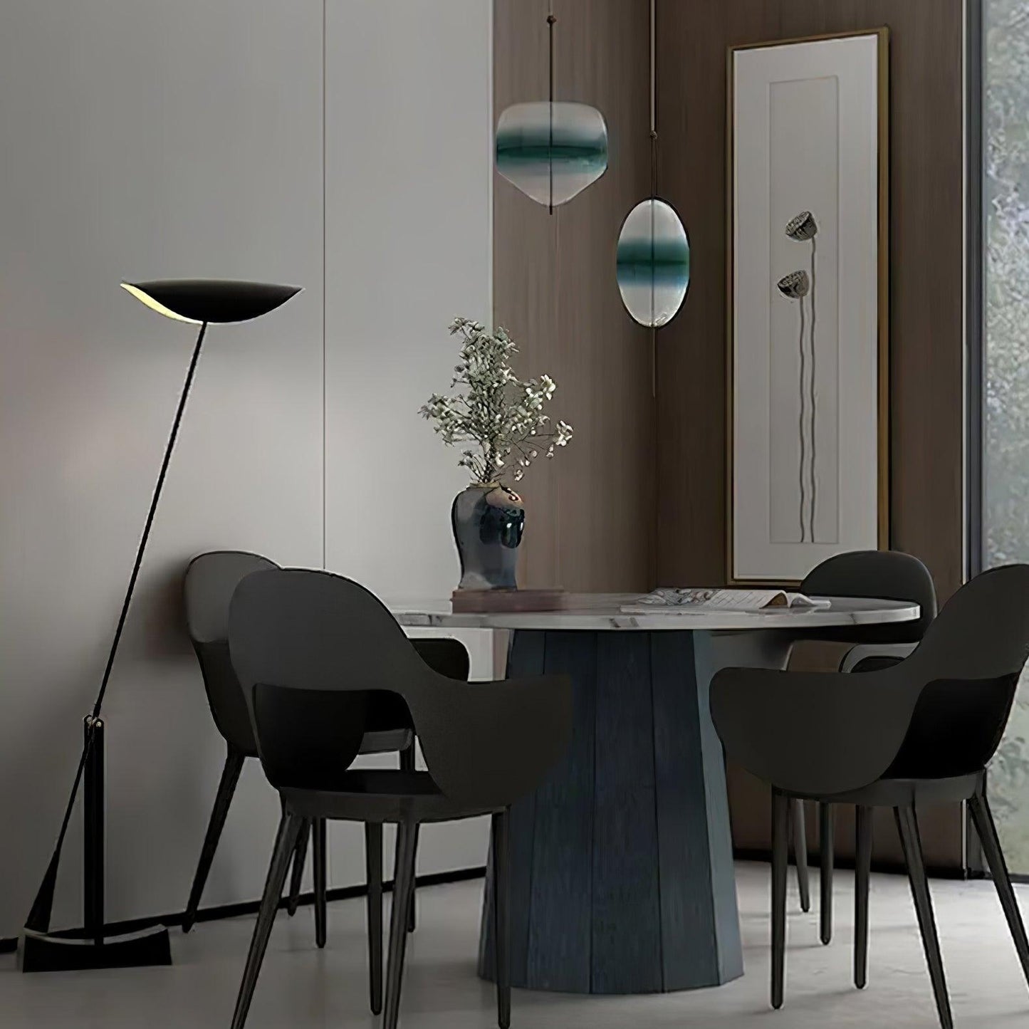 YIU-X Floor Lamp with LED Light, Indoor, Black Design